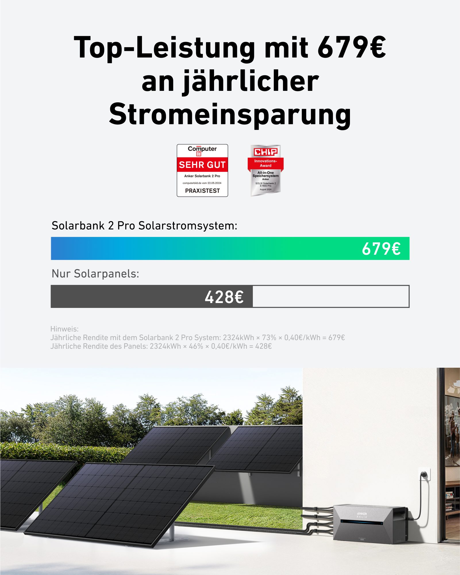 Thumbnail - Anker Solarmodul AnkerSOLIX Solarbank2 E1600 Pro mit 4×RS50S Solarpanel, (1-St), 4 MPPT