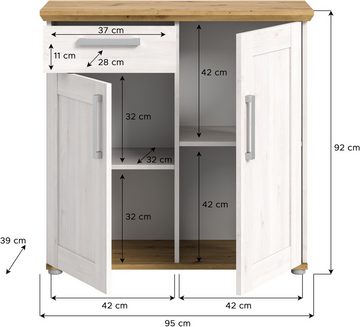 INOSIGN Kommode Cosenza, Breite 95cm, 2 Türen, 1 Schubkasten, Kommode, Sideboard, Schrank