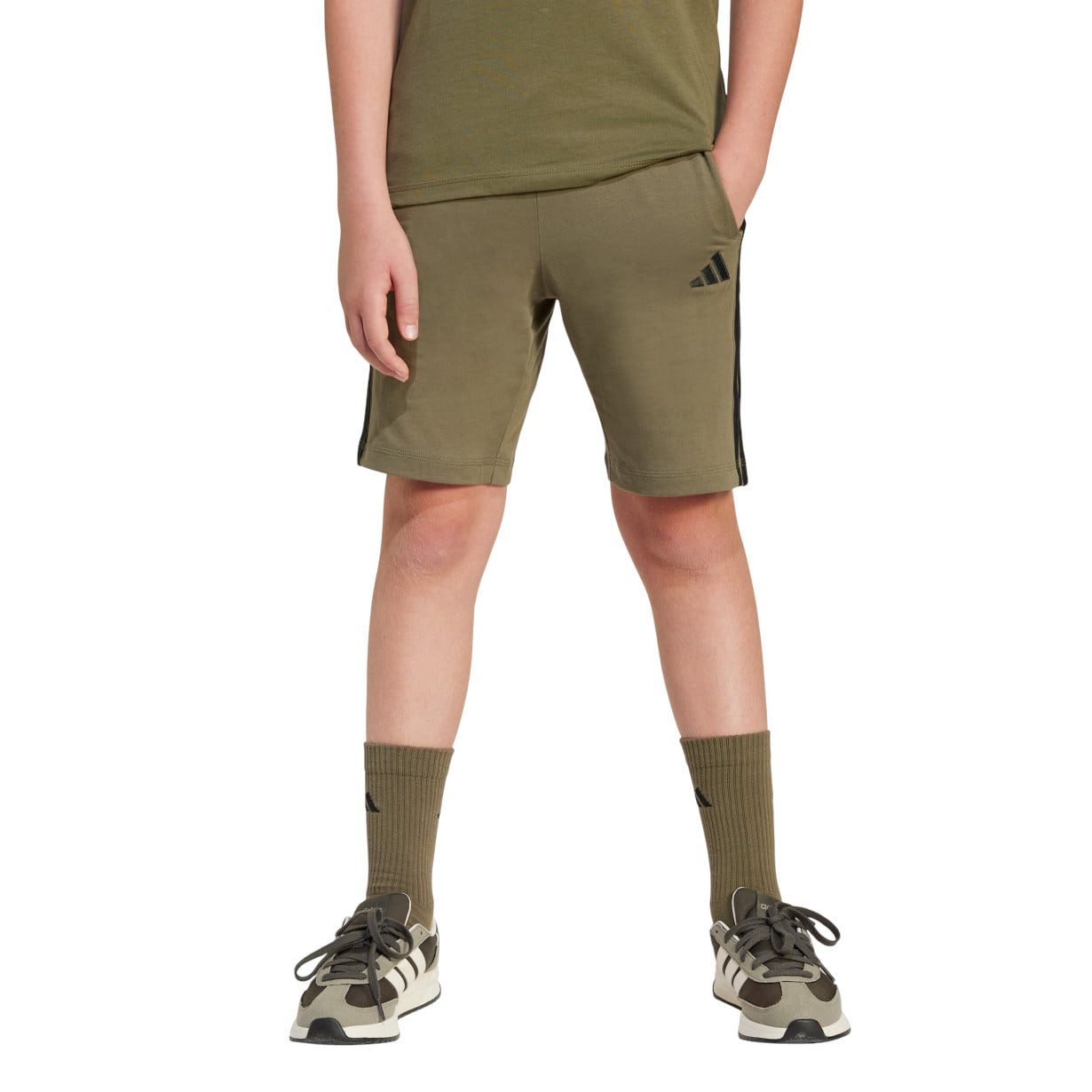 Trainingshose Essentials (Baumwolle) kurz olivegrün Jungen