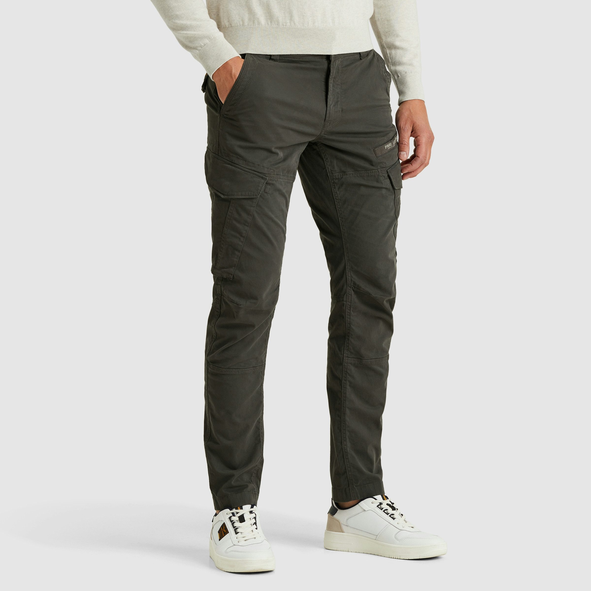 PME LEGEND Cargohose Nordrop Stretch Twill mit Logo Stickerei