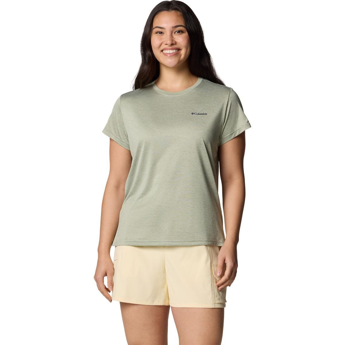 Columbia Kurzarmshirt Bluevista Hill Short Sleeve Crew Technisches Damen-T-Shirt mit schweißableitender Technologie und