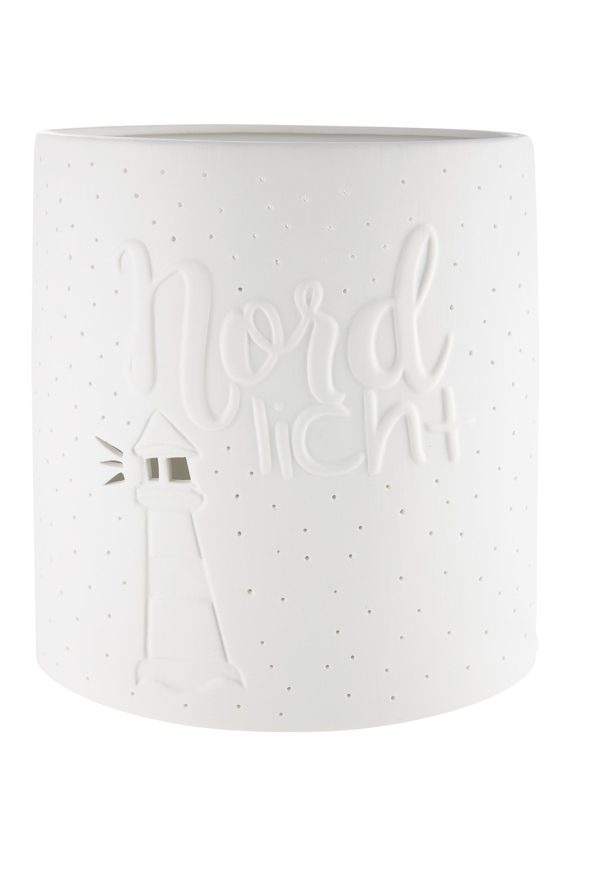 GILDE Tischleuchte GILDE Lampe Nordlicht - weiß - H. 20,5cm x B. 17cm