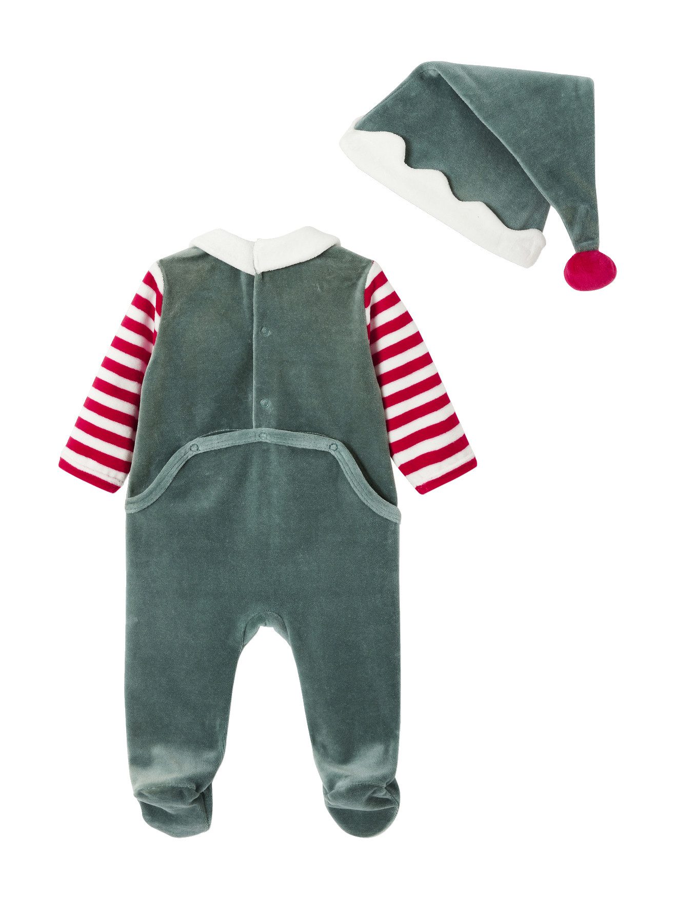 vertbaudet Schlafoverall Baby Set aus Strampler und Mütze, Wichtel-Kostüm – Bild 3 von 5