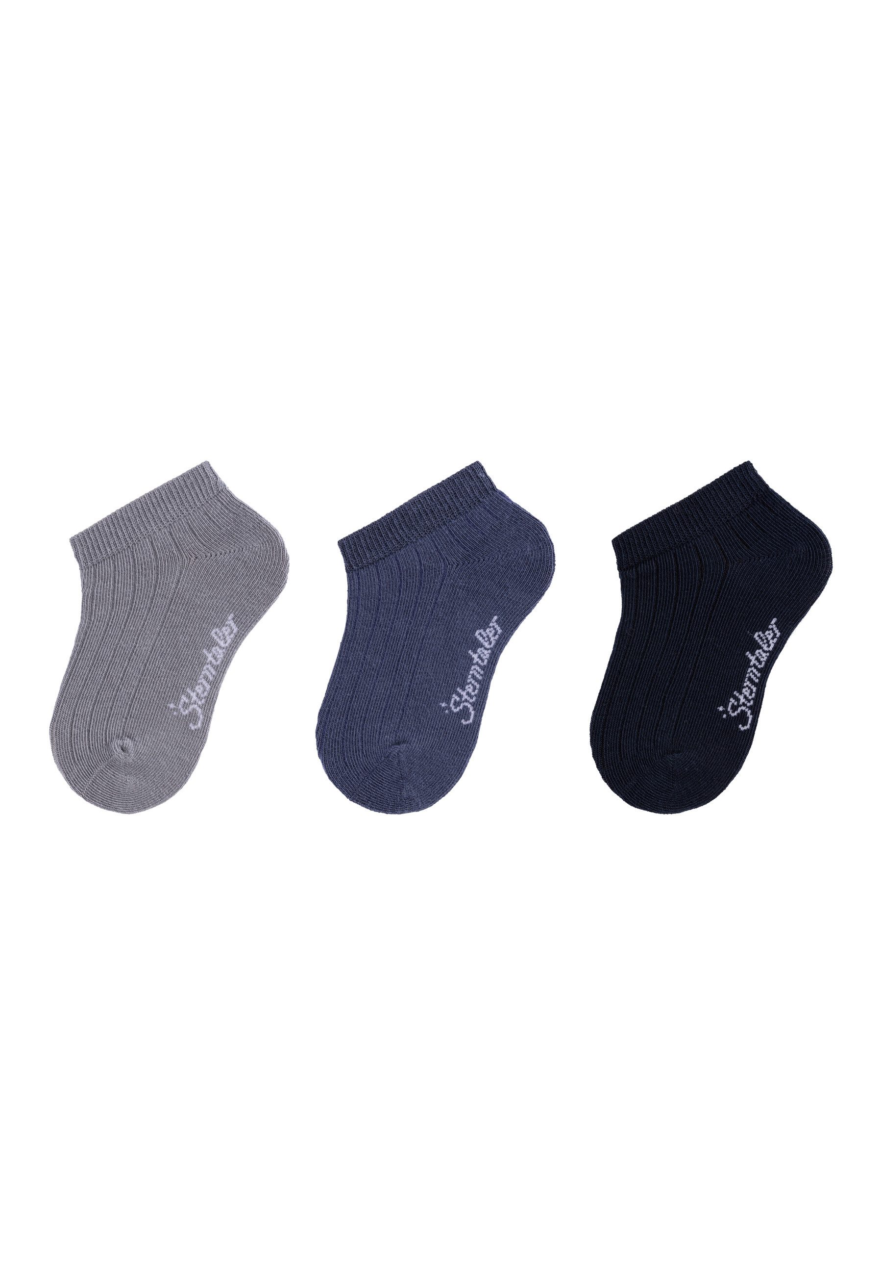Sterntaler® Sneakersocken Sneaker-Socken 3er-Pack uni gerippt günstig online kaufen