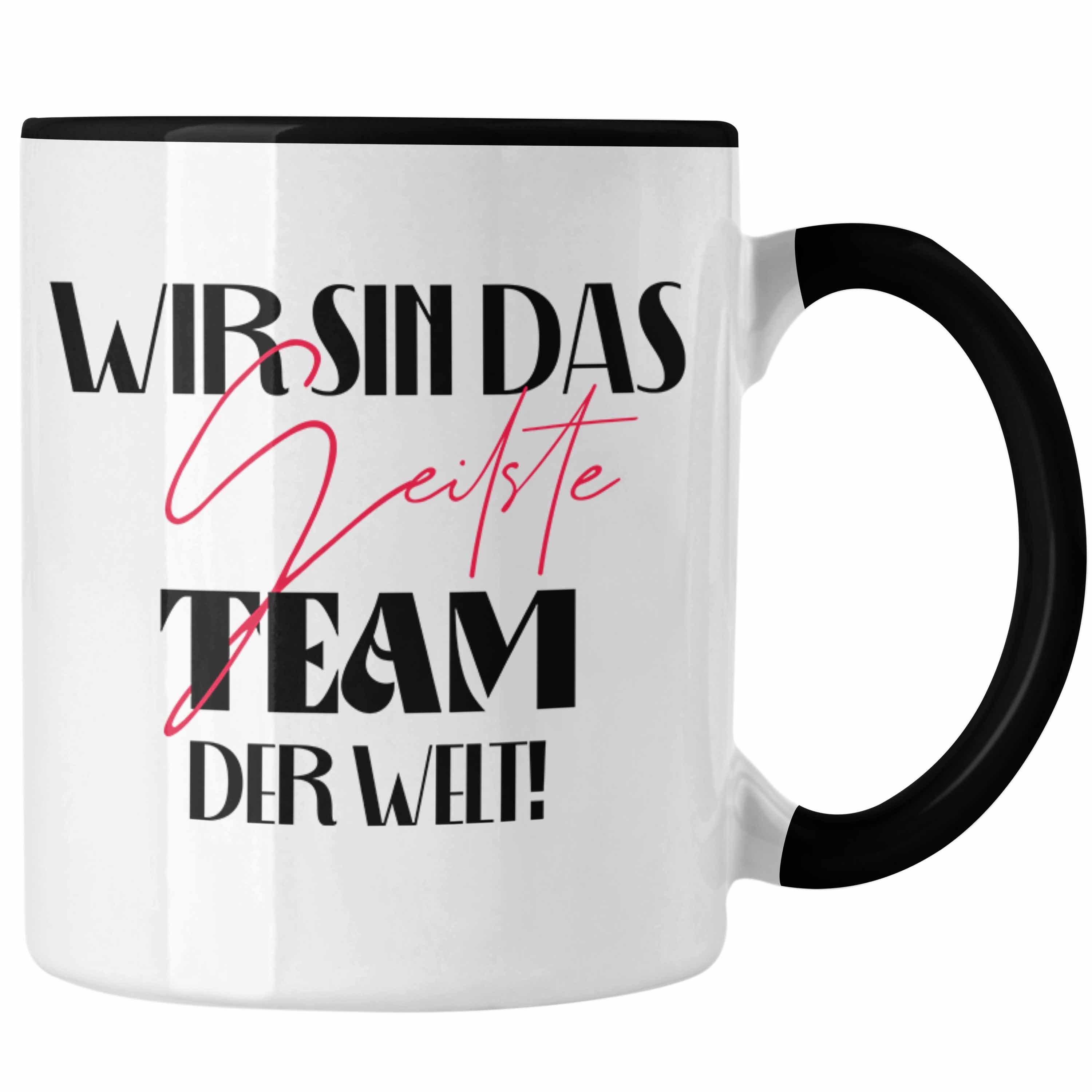 Trendation Tasse Tasse Geschenk Teammitglieder: Wir sind das Team der Welt Bestes Team Schwarz