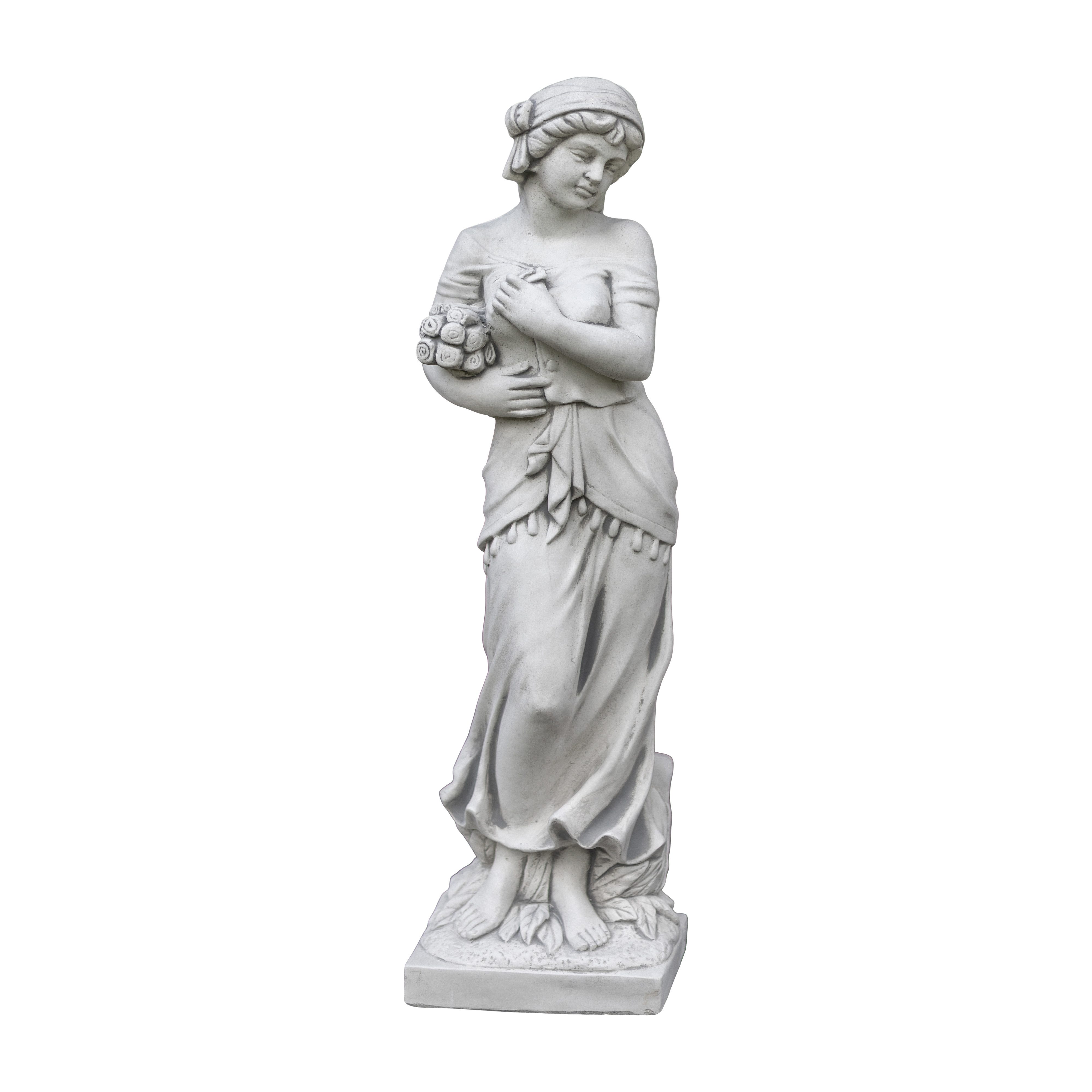 gartendekoparadies.de Gartenfigur Statue Winter Skulptur Vier-Jahreszeiten, Steinfigur, H. 100 cm, 55 kg, Frostsicher