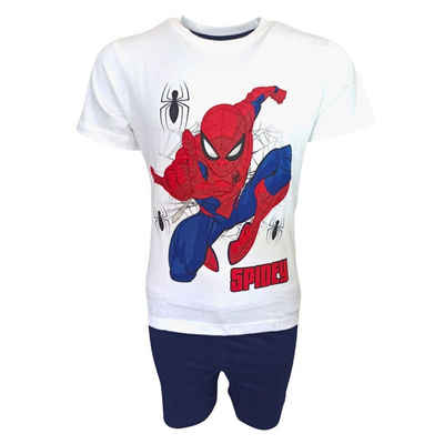 Spiderman Schlafanzug (2 tlg) Jungen Pyjama kurzarm aus Baumwolle Gr. 104-134 cm