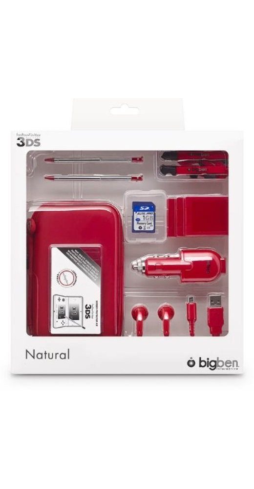 BigBen Spielekonsolen-Zubehörset Bigben PACK Tasche 1GB SD-Karte Game-Case  Hardcase für Nintendo 3DS N3DS Spiele-Konsole für Kinder, (Set), alles im  knalligen Rot