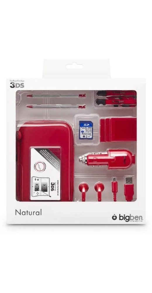 BigBen Spielekonsolen-Zubehörset Bigben PACK Tasche 1GB SD-Karte Game-Case Hardcase für Nintendo 3DS N3DS Spiele-Konsole für Kinder, (Set), alles im knalligen Rot