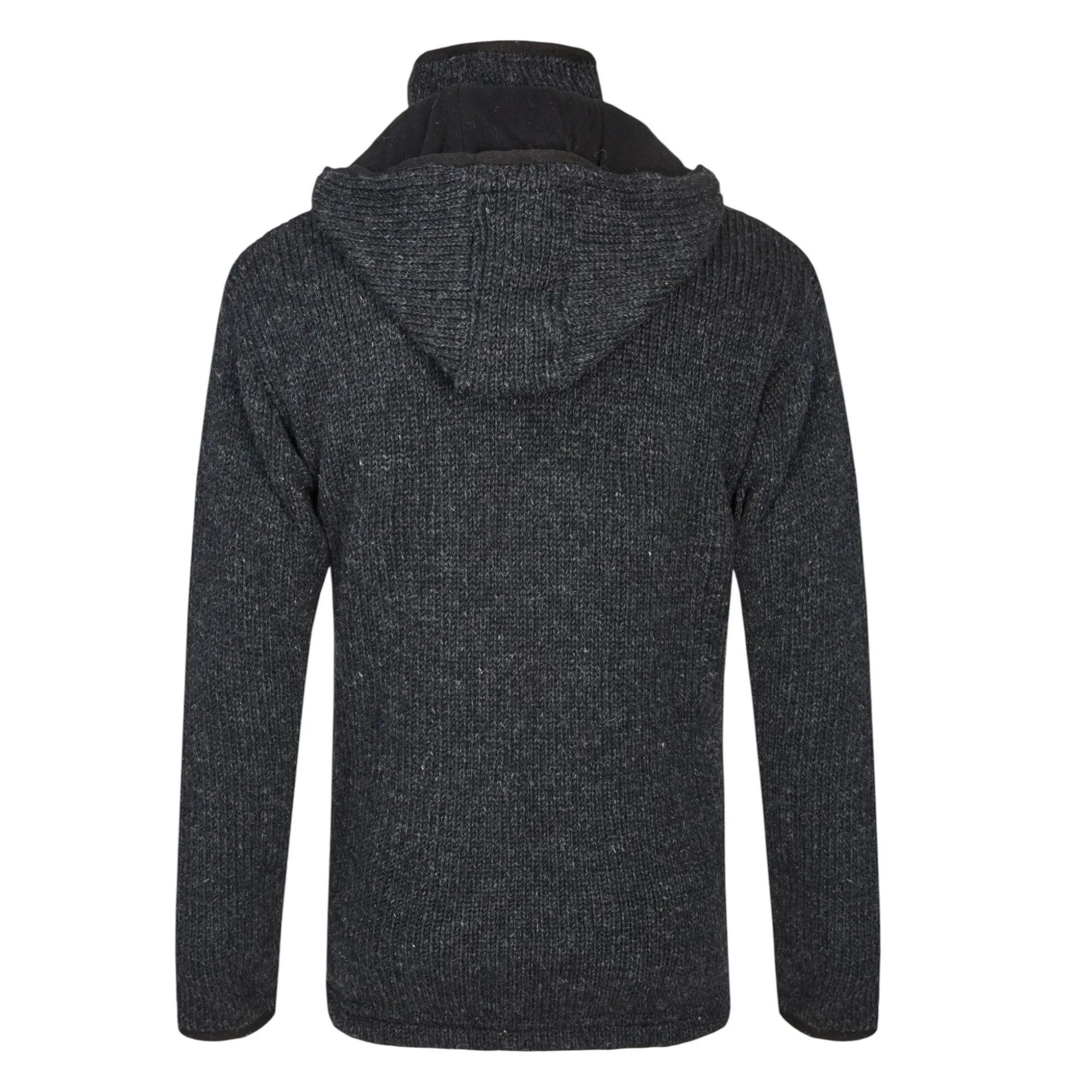 THC Natural Line Strickjacke THC Schafwollstrickjacke anthrazit 509 (1 Stück, 1-tlg., 1 Stück) Strickjacke mit abnehmbarer Kapuze