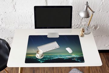 MuchoWow Gaming Mauspad Ein Sternenregen über Taichung (1-St), Büro für Tastatur und Maus, Mousepad Gaming, 90x60 cm, XXL, Großes