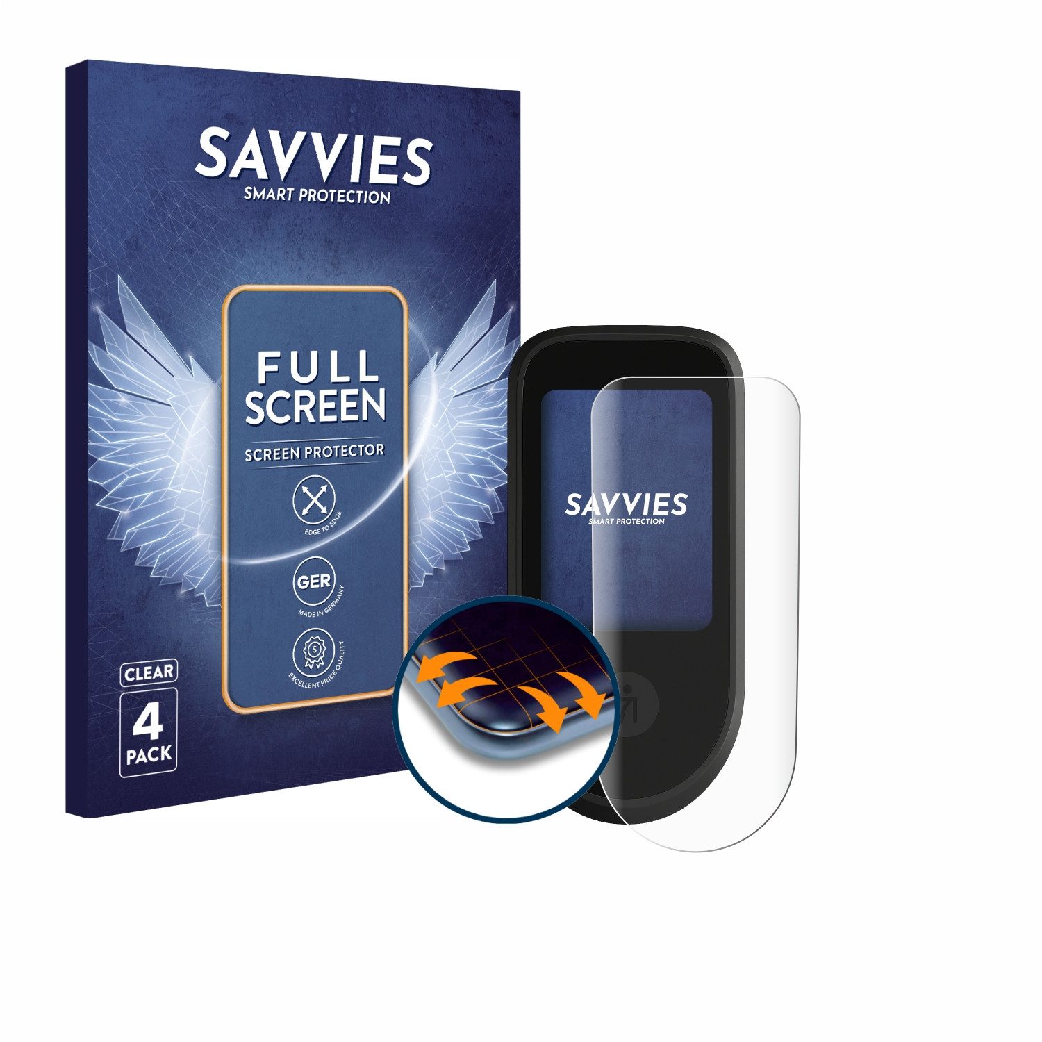 Savvies Displayschutzfolie Fullscreen Schutzfolie für Segway Ninebot Max G3 D, 4 Stück, Displayschutz Folie Fullcover Klar Transparent