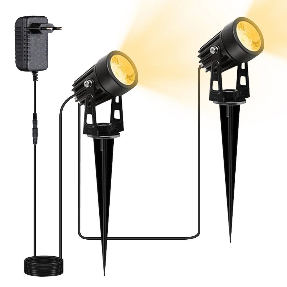 MUPOO Strahler LED Gartenstrahler,IP65 LED Gartenlampe (2-St), Plug & Shine günstig online kaufen