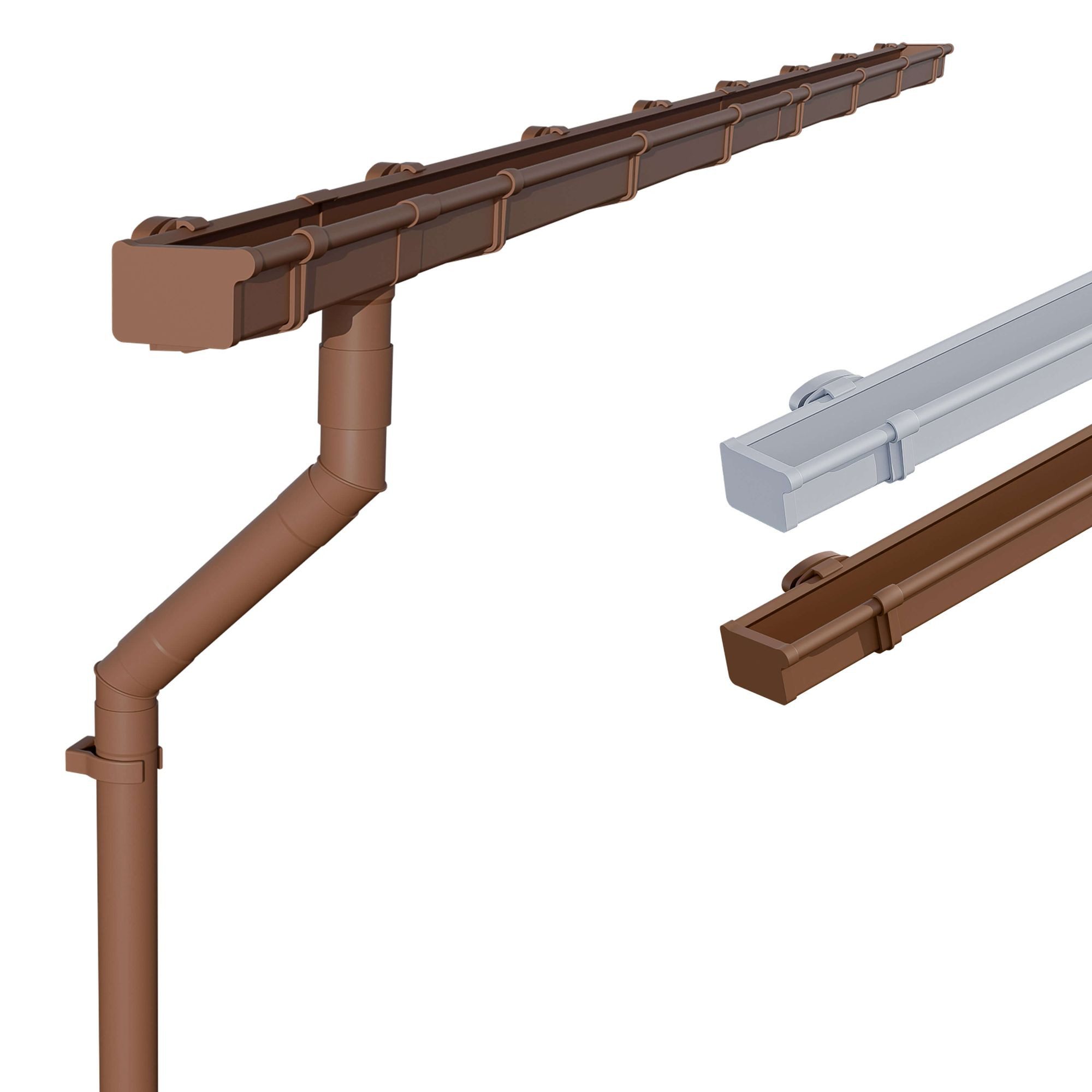 INEFA Dachrinne NW 83 Dachrinnen-Set PVC kastenförmig für Terrasse und Gartenhaus,3m, Regenrinnen-Set von INEFA, 1-St., Set für eine Dachseite, 1 Dachseite, Regenrinne Kunststoff, Pultdach, Made in Germany