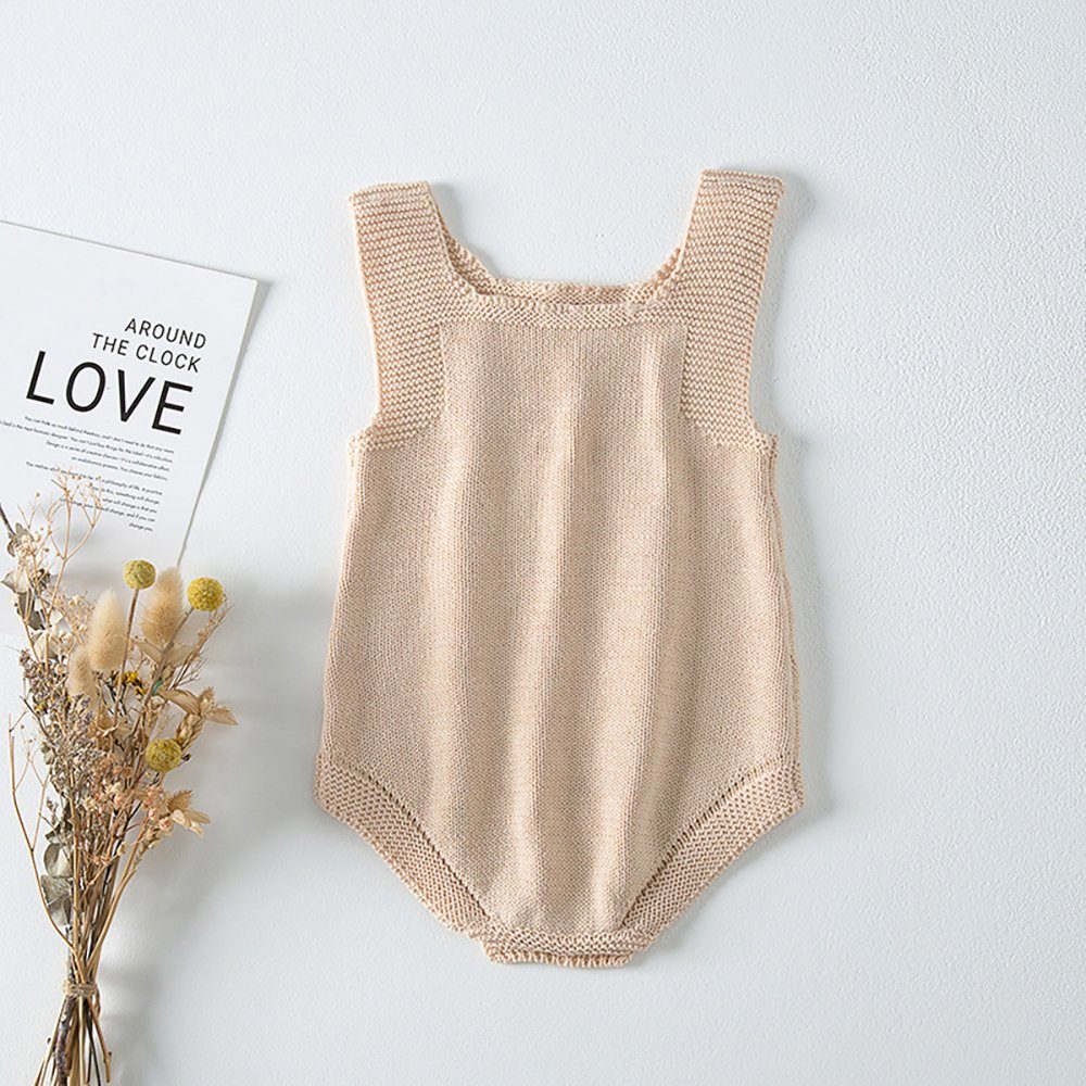 Angel's hellbeige Baby Strampler Erdton in Ecru Strick Kurzer Baumwolle in Baby aus Jumpsuit oder