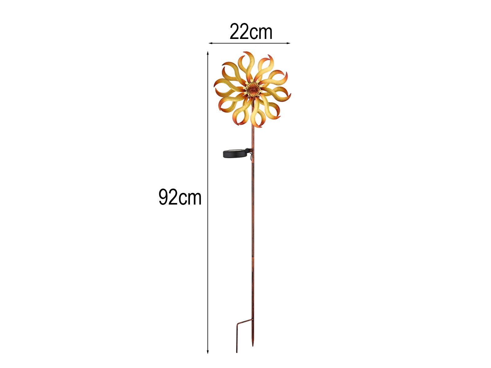 GLOBO LIGHTING LED Solarleuchte 2er Set Gartenstecker Windrad, Höhe 92cm, LED fest integriert, warmweiß, Außergewöhnliche Solar Garten-leuchten mit Erdspieß Gartenbeleuchtung