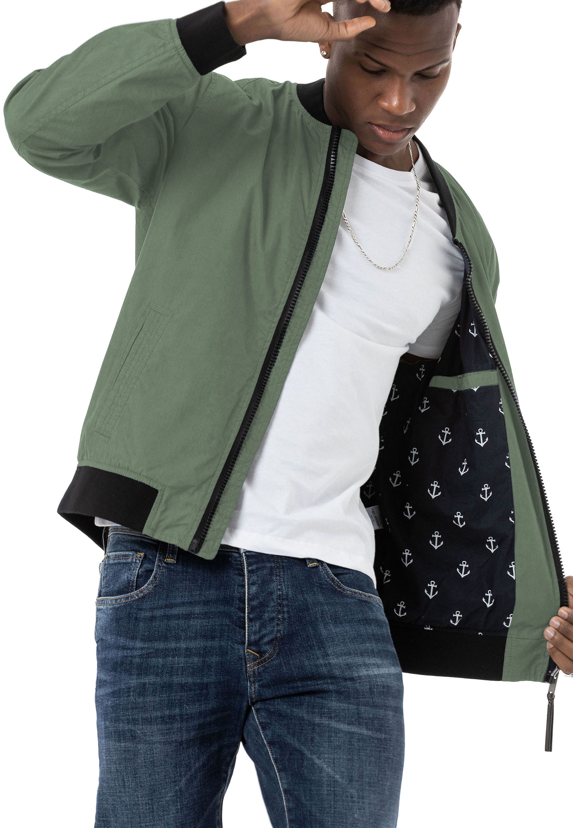 RedBridge Blouson mit Stehkragen Reißverschluss und Rippenbund Übergangsjacke – Bild 3 von 4