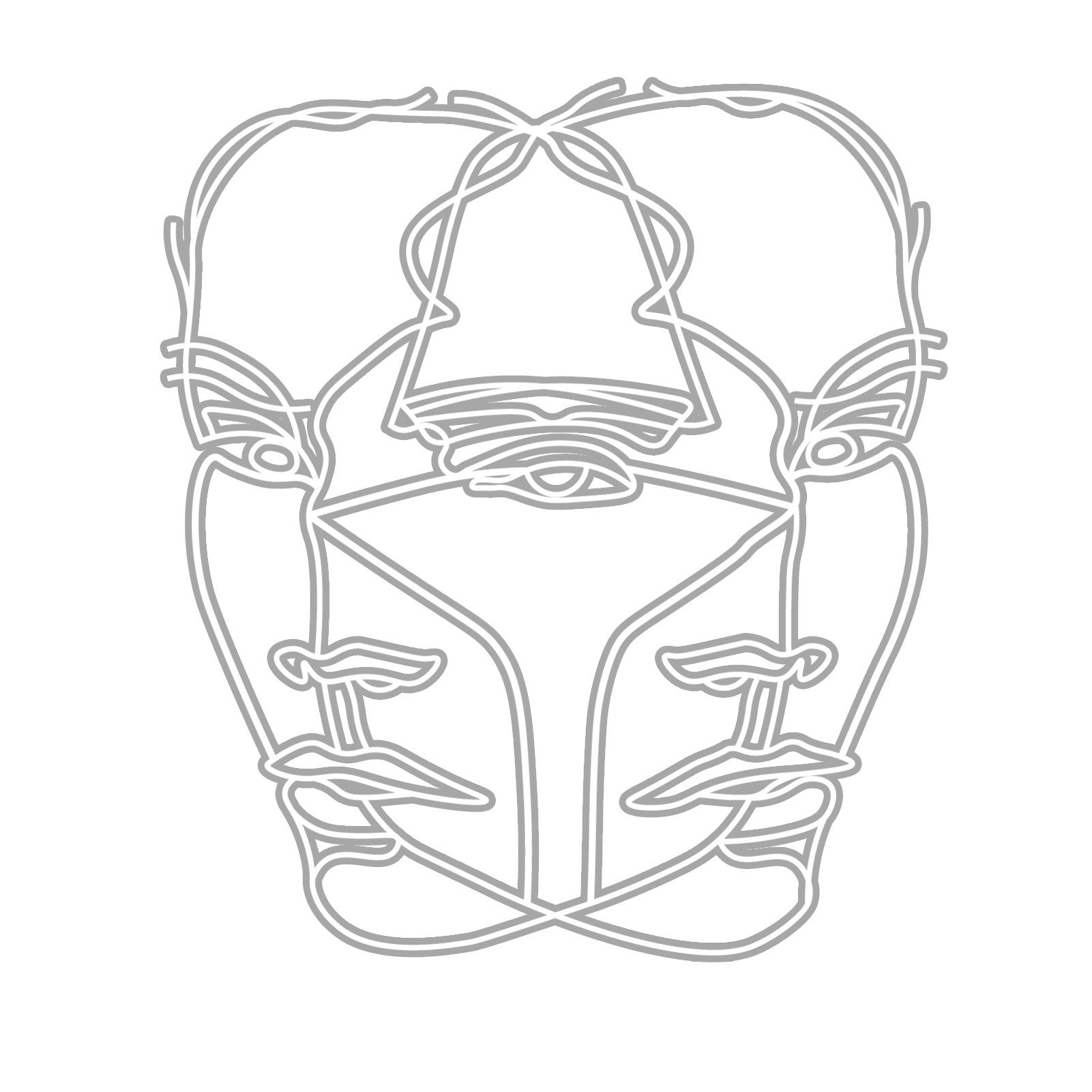 Wanddekoobjekt Facettenreiche Gesichtsdekoration, kreative Linienkunst