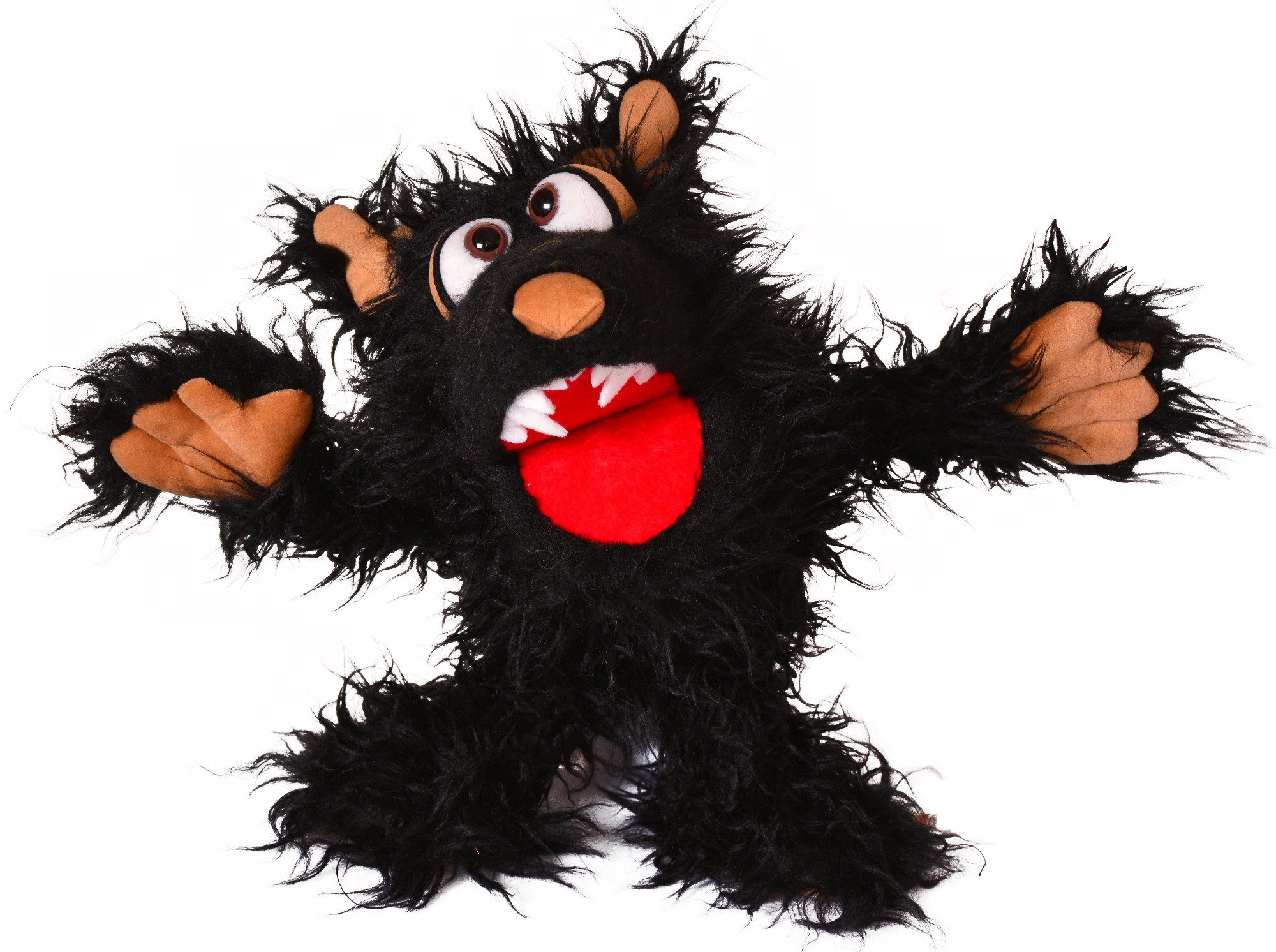 Living Puppets Handpuppe Living Puppets Handpuppe Muffi Hapsweg W818 Wolf Monster to go (Packung), Sehr gut geeignet um Geschichten zu erzählen