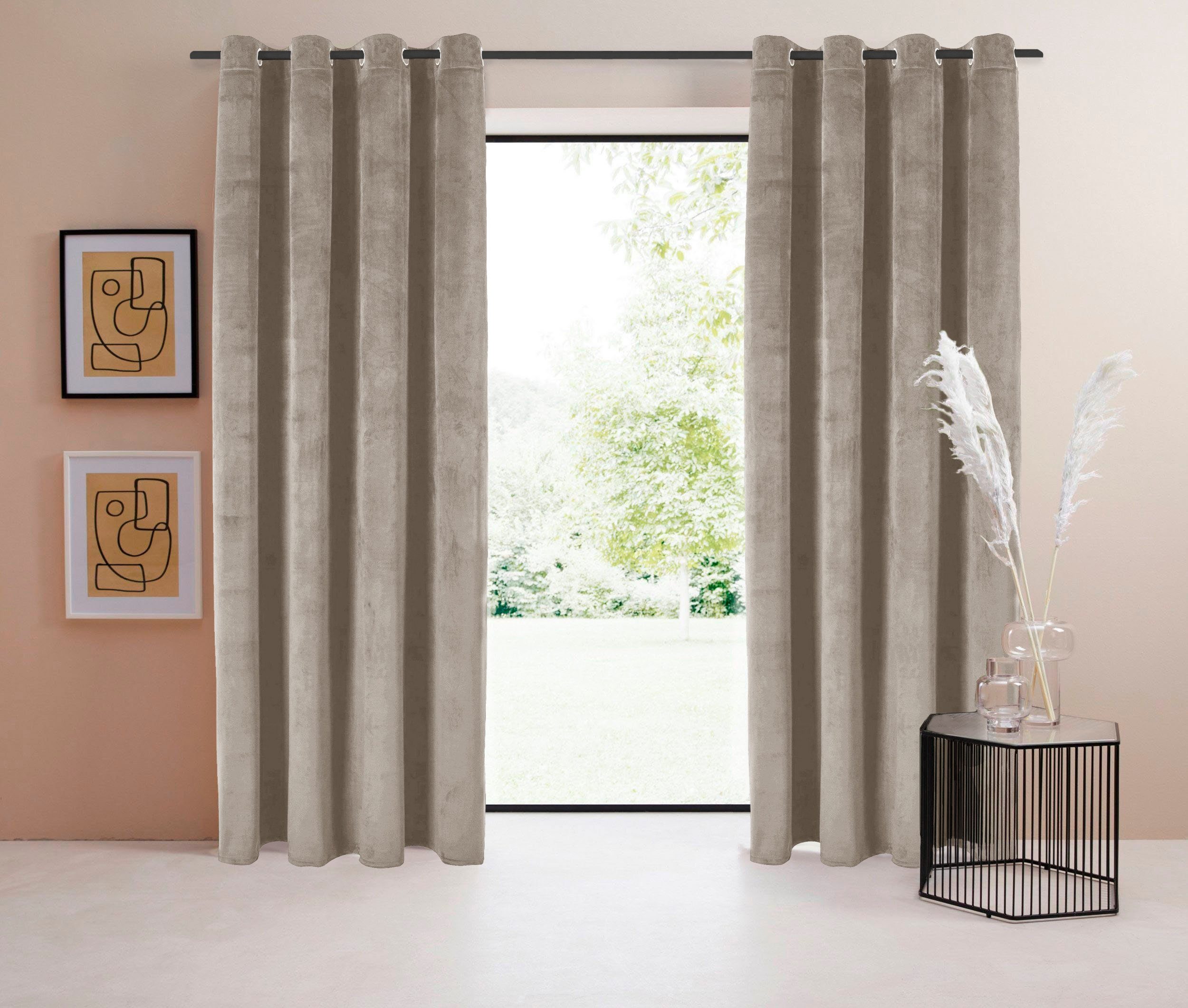 LeGer Home by Lena Gercke Vorhang Samt Ladina (1 St), Ösen, blickdicht, Pol günstig online kaufen