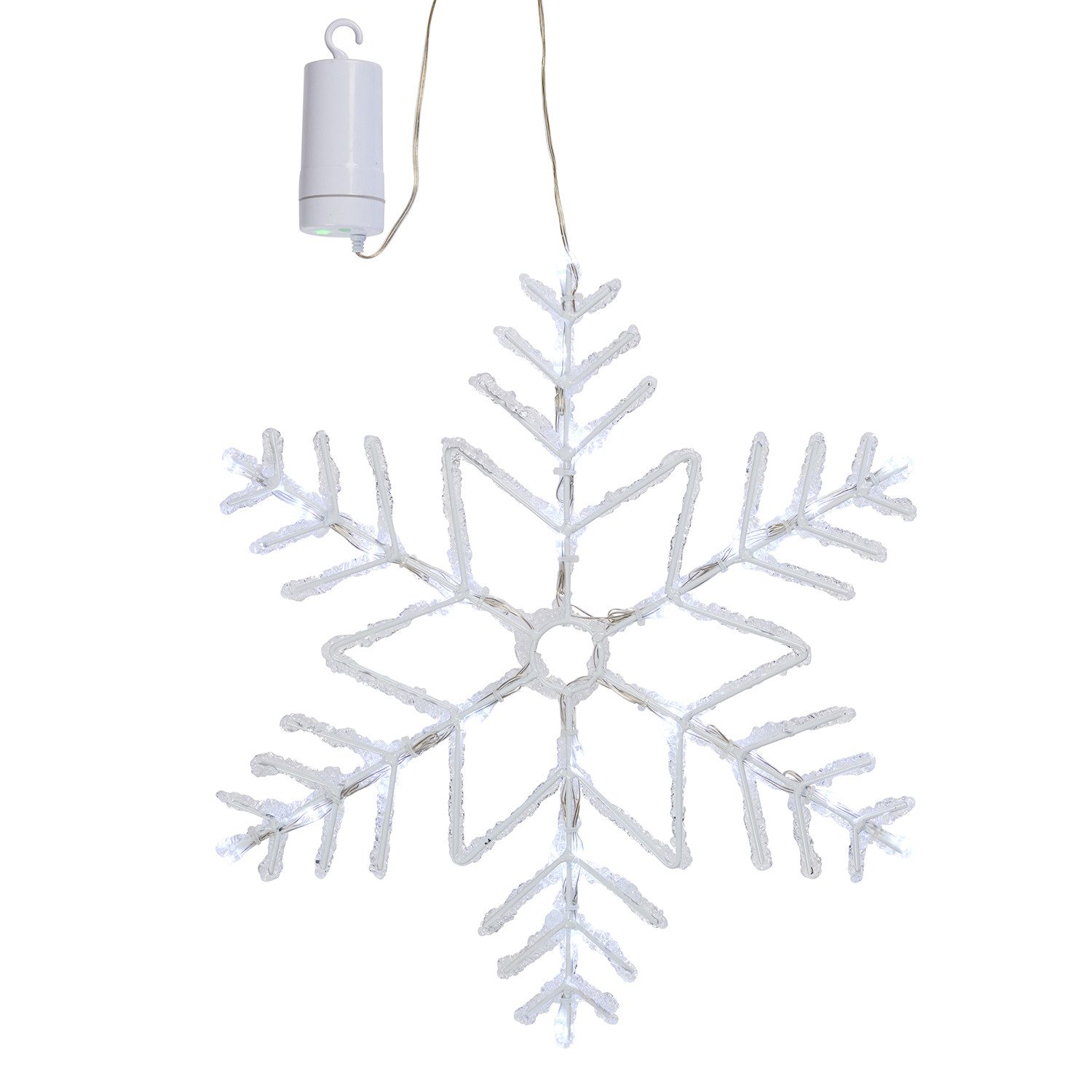 Lights4fun LED Dekolicht 40cm LED Schneeflocke Fensterdeko Weihnachten