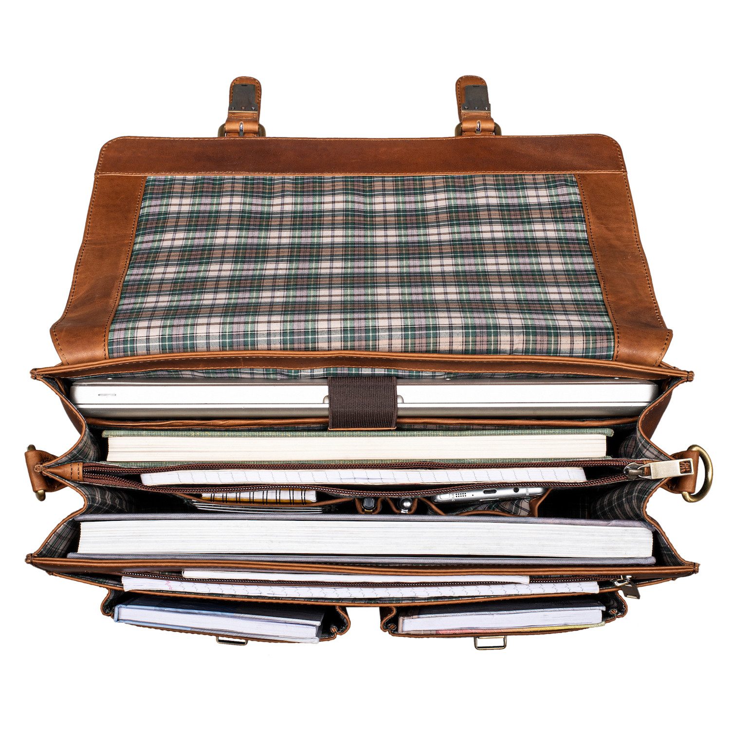 Benthill Aktentasche Echt Leder Laptoptasche Notebooktasche Umhängetasche Laptoptasche, Schultergurt / Umhängegurt Reißverschlussfach