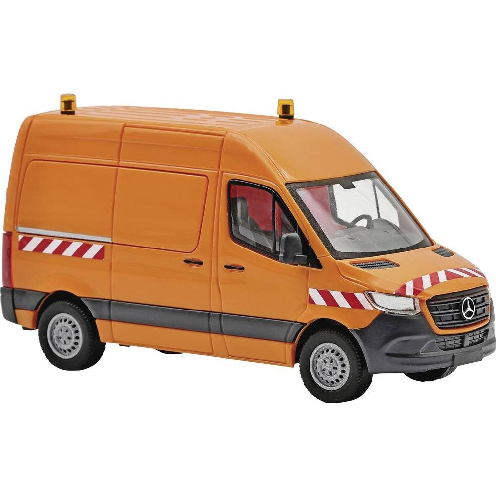Busch Modelleisenbahn-Straße H0 Bus Modell Mercedes Benz Sprinter kurzer Radstand Hochdach, orange