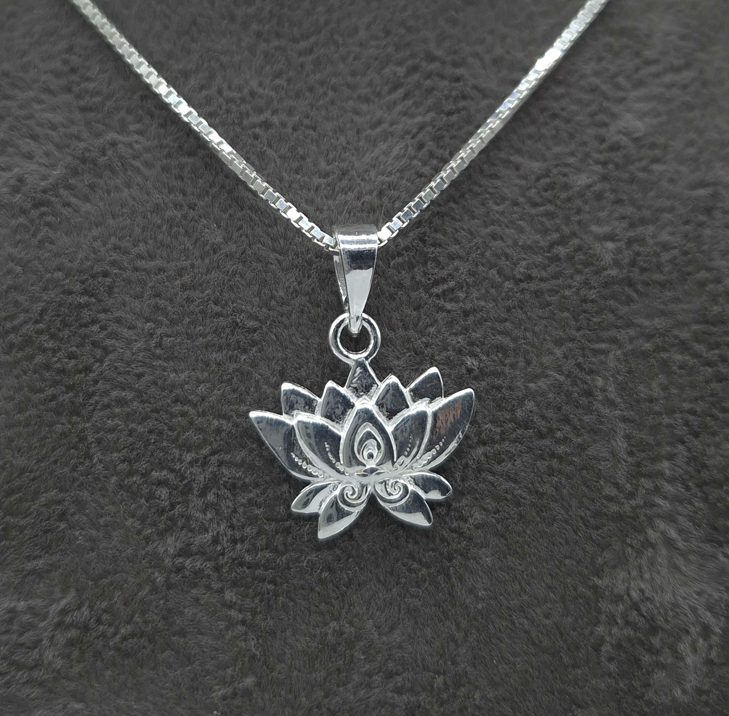 NAHLE Kette mit Anhänger Damen Lotusblume Silber Kette Blume Geschenk für F günstig online kaufen