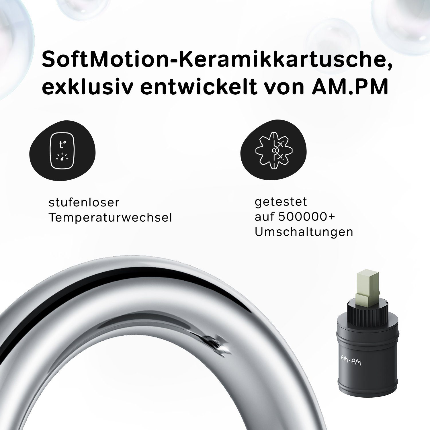 Küchenarmatur Badarmatur Wasserhahn Waschtischarmatur Bad AM.PM Waschbeckenarmatur X-Joy Badezimmer Waschtisch (Mischbatterie) S