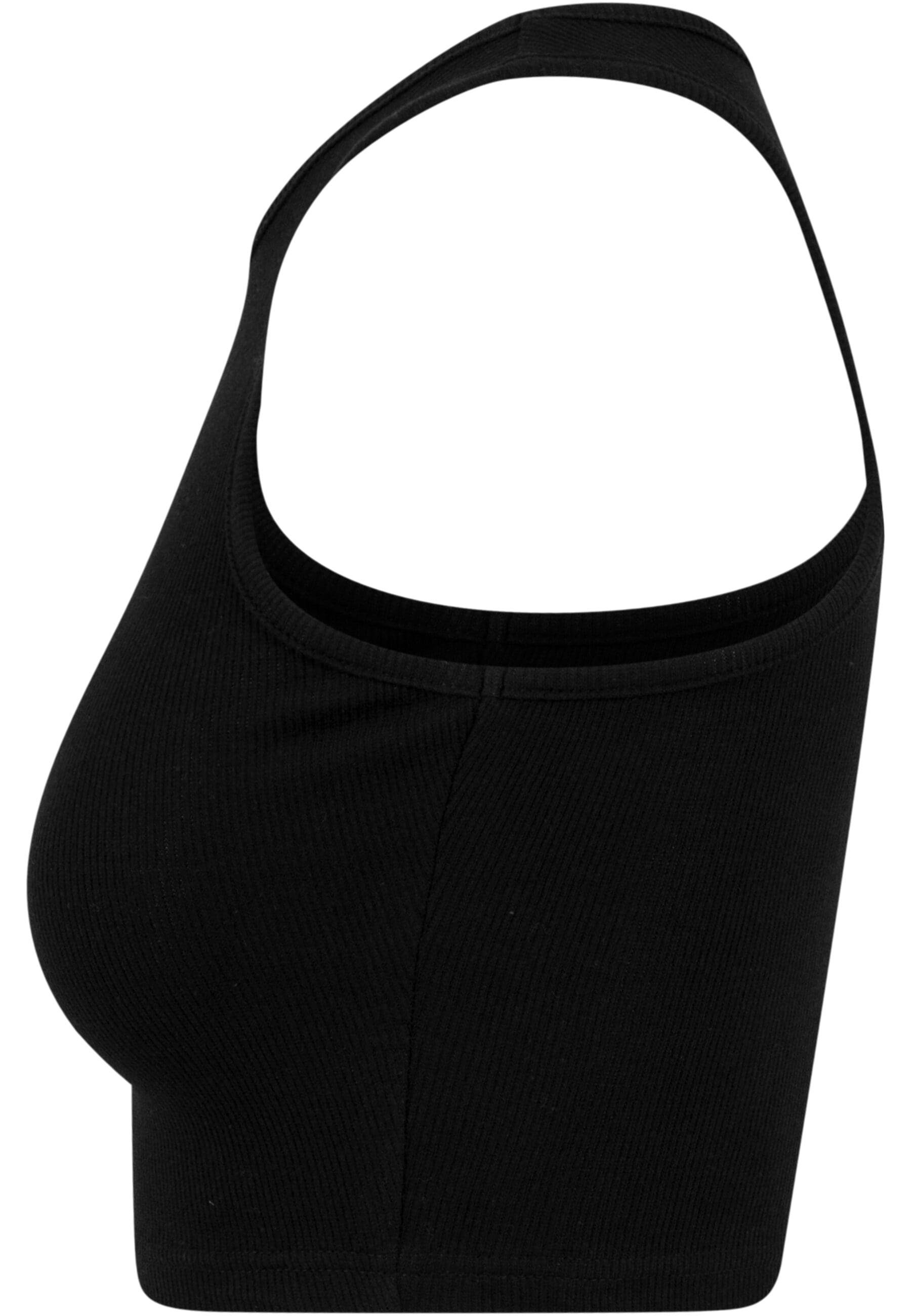 URBAN CLASSICS Top black Damen (1-tlg) Rib Ladies Cropped T-Shirt