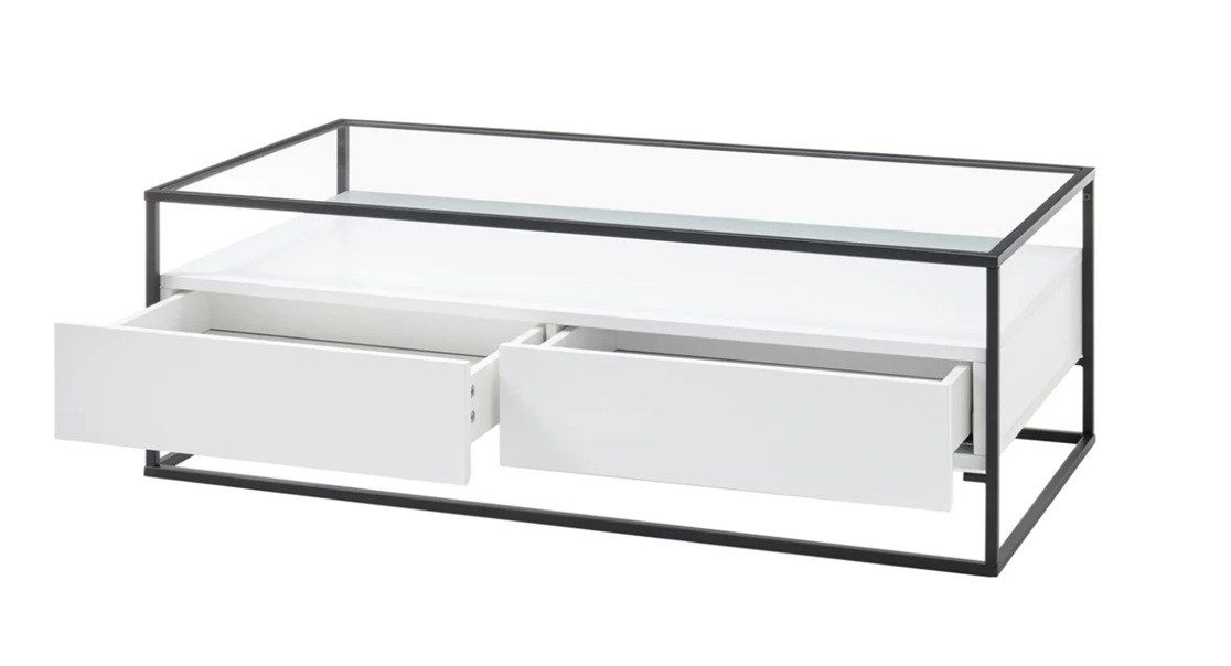 MCA furniture Couchtisch Couchtisch Evora mit Glasplatte, 120x60, weiß (no-Set), Breite 120 cm,Tischplatte aus Glas