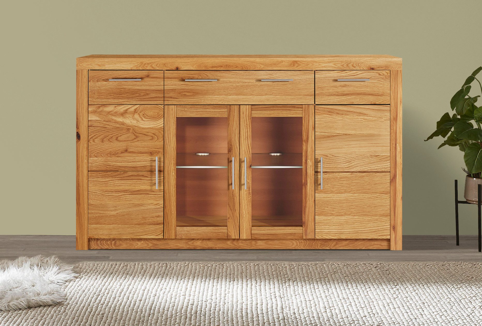 VOGL Möbelfabrik Highboard Toronto, opt. Glastüren, günstig online kaufen