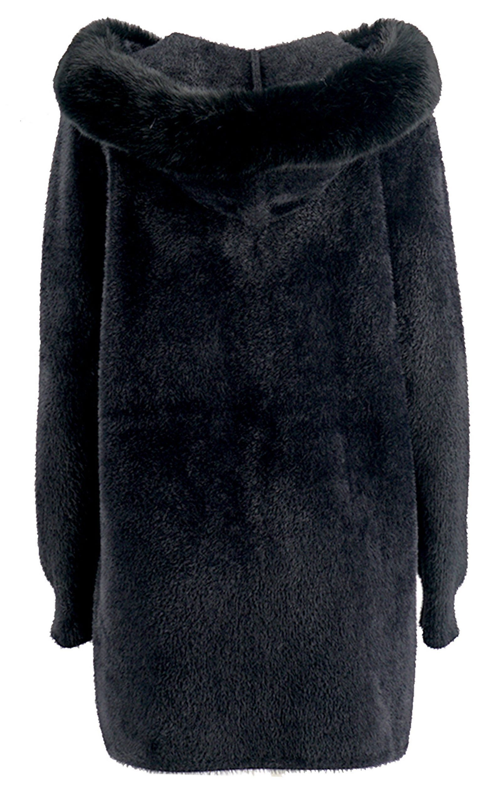 Passioni Winterjacke Strickmantel mit Webpelz Kapuze – Bild 3 von 3
