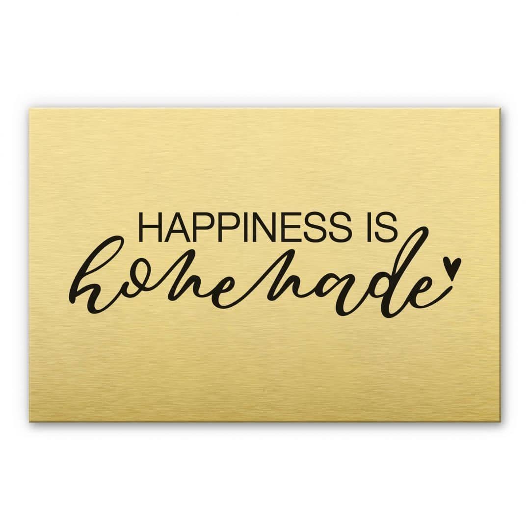 K&L Wall Art Spritzschutz Metallposter mit Spruch Küche Industrial Gold Optik