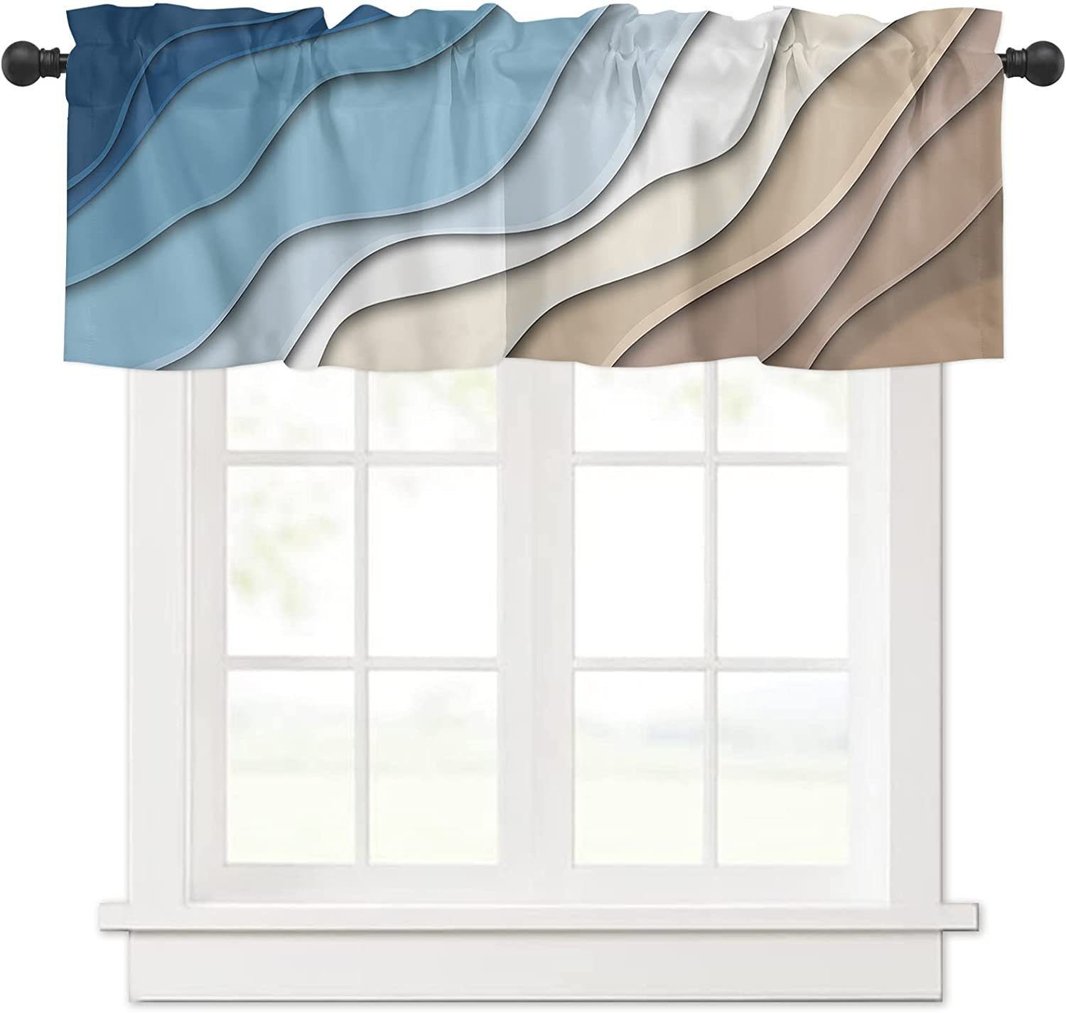BYSURE Scheibengardine, Stangendurchzug, Ocean Wave Kurze günstig online kaufen