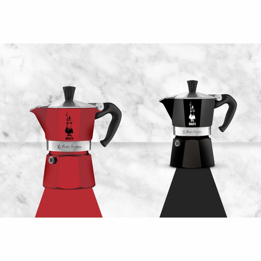 BIALETTI Espressokocher Express 1 Tasse Schwarz für Moka Color