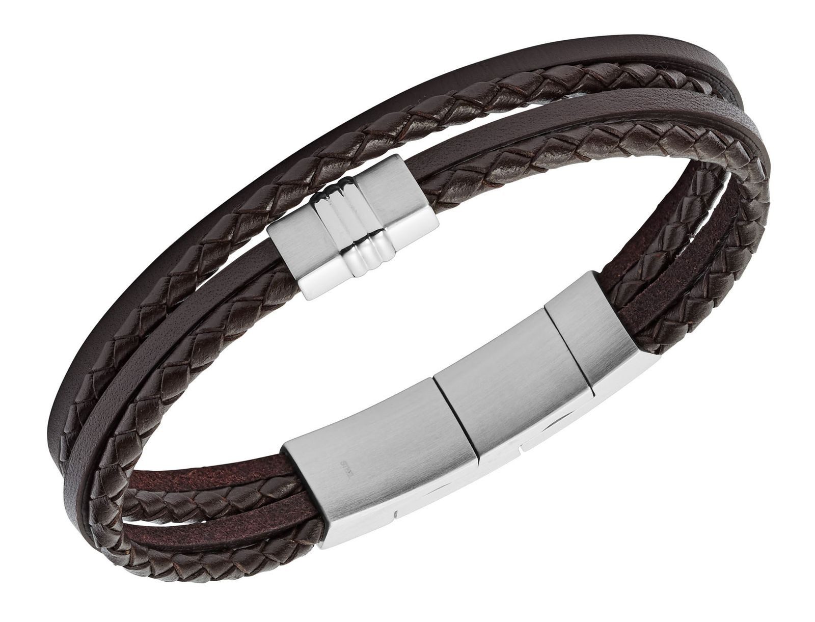 Fossil Lederarmband Multi-Strand Braided Leather Bracelet, aus echtem Leder