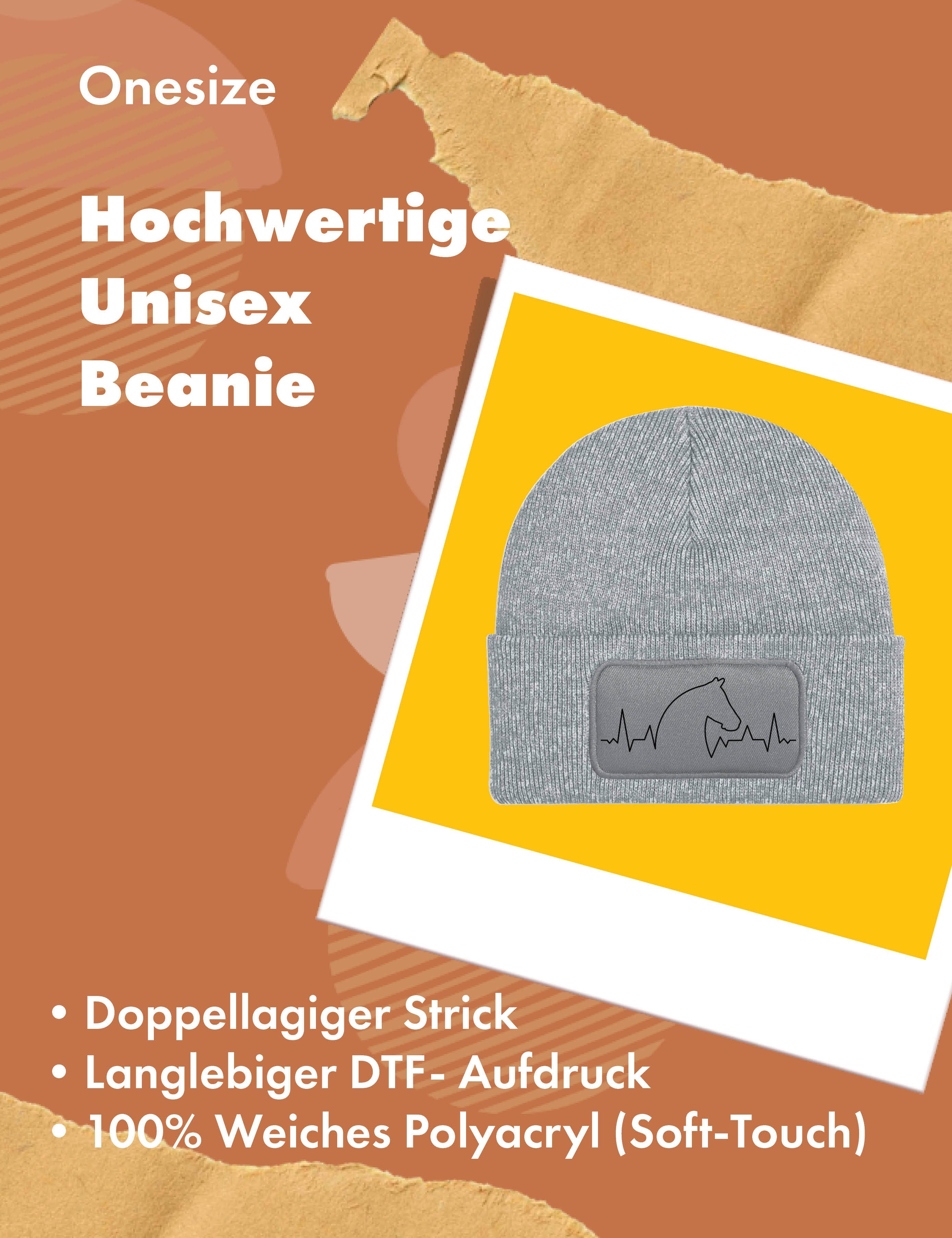 Youth Designz Beanie Heart beat Pferd Bauernhof Reiten unisex Beanie Mütze mit trendigem Motiv