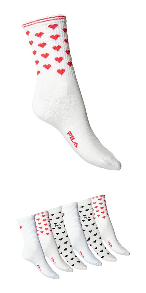 Fila Socken WOMAN LIFESTYLE NORMAL PLAIN SOCKS (6 Paar) mit Herzdesign günstig online kaufen