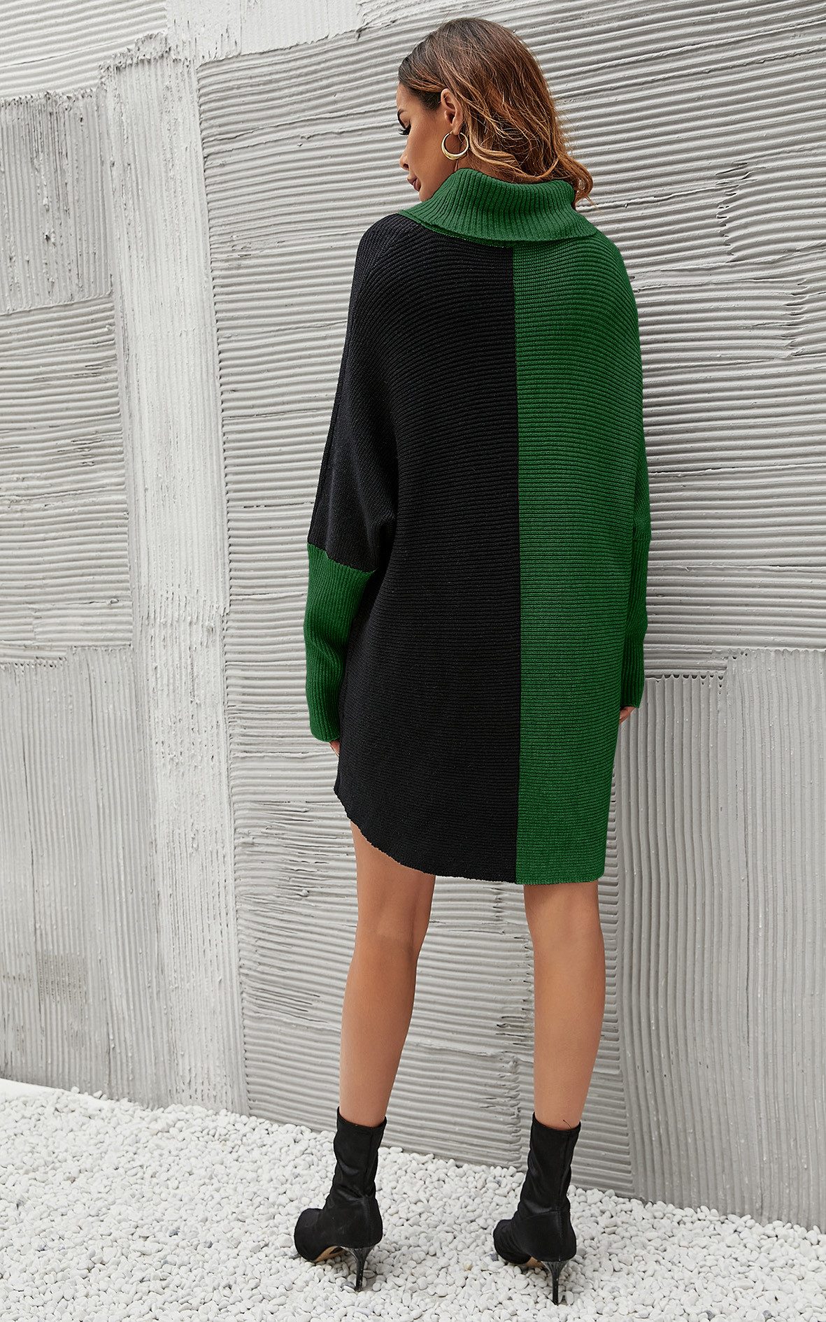 FS Collection Longpullover Damen Pullover-Oberteil Longpullover Blockfarben Rollkragen Halblang (Einheitsgröße: UK 8–16 / EU 36–44, 7 stilvollen Farbvarianten) 100% Acryl
