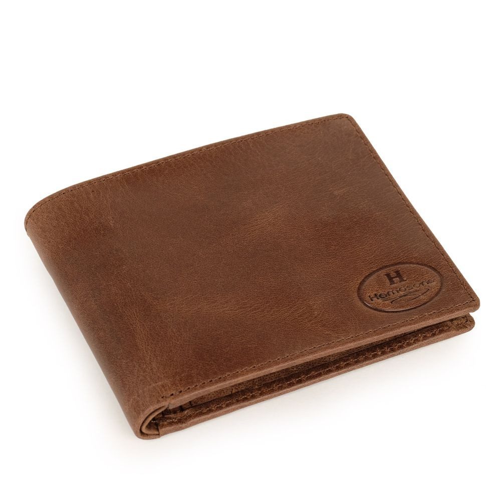 Hamosons Geldbörse RFID Herren-Geldbörse / Portemonnaie, Leder, Braun, Hamosons 108