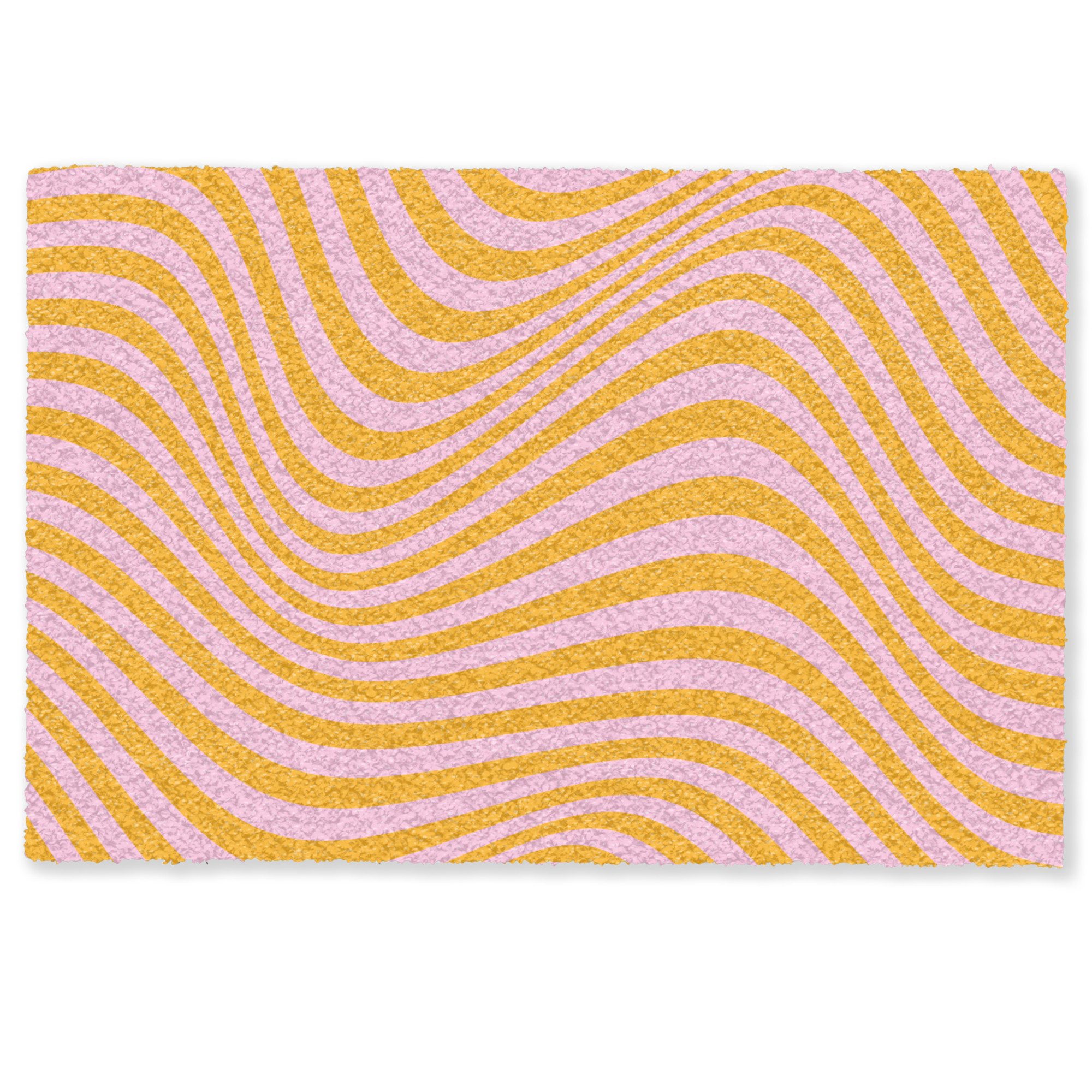 MuchoWow Fußmatte Wellenförmiges Muster - Orange - Rosa - Linien, Rechtecki günstig online kaufen