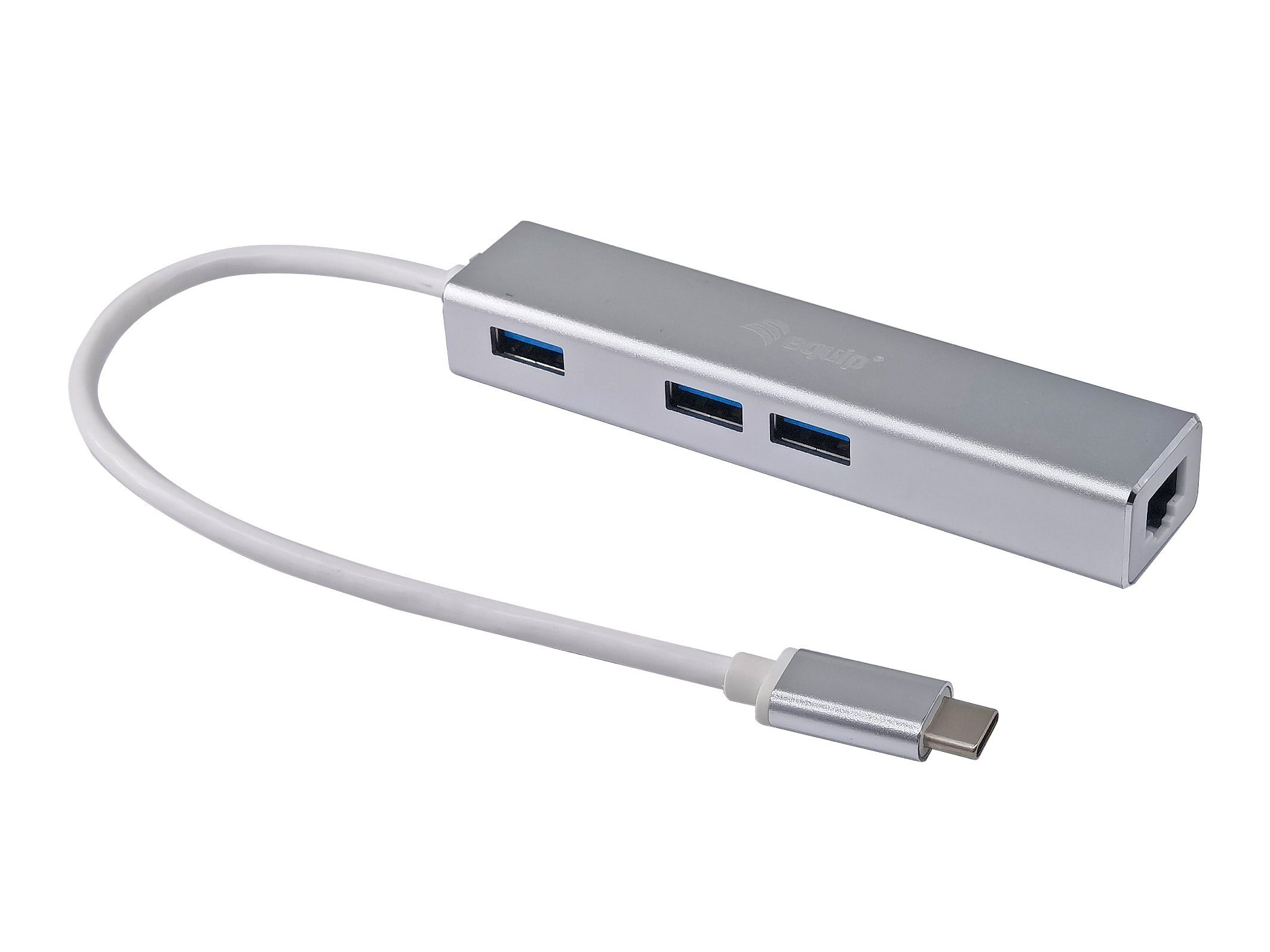 Equip Klemmen Equip Adapter USB-C -> RJ45 10/100/1000,3xUSB3.0 0.15m sw