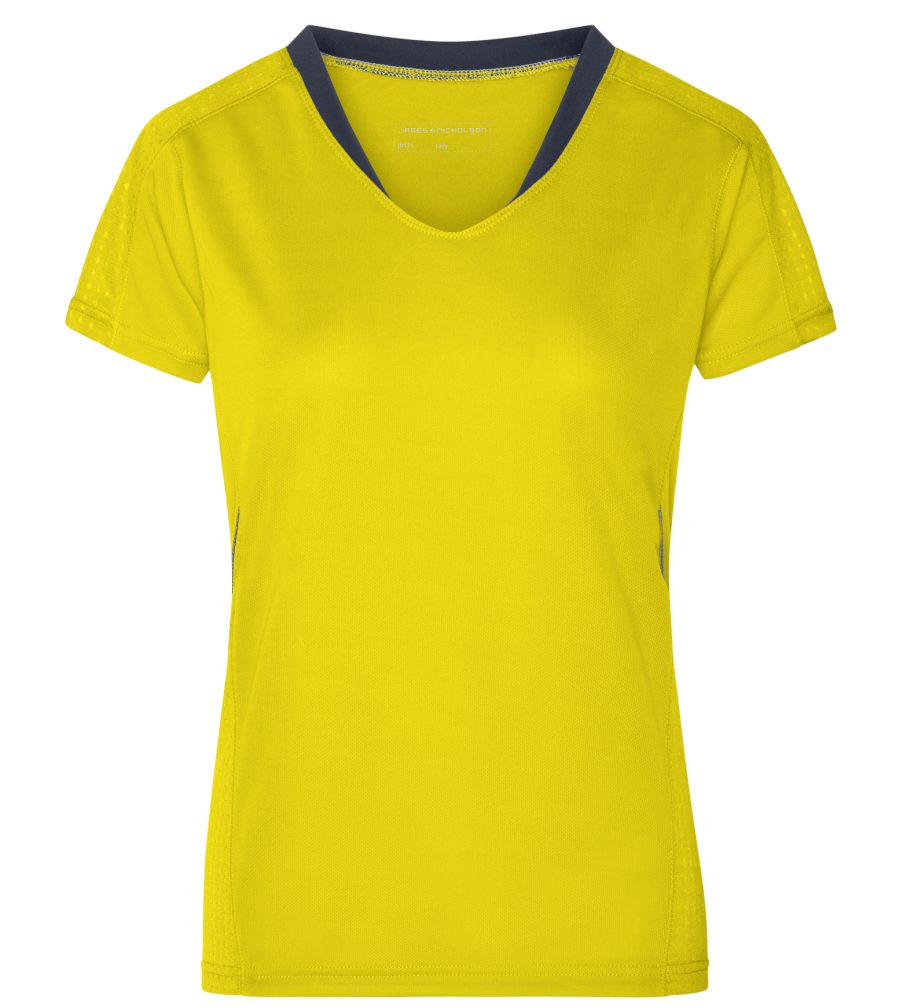 Feuchtigkeitsregulierend Laufshirt lemon/iron-grey (Doppelpack, 2 T-Shirt Laufshirt Doppelpack Damen Kurzarm und Stück) JN471 James Running & Atmungsaktiv Nicholson
