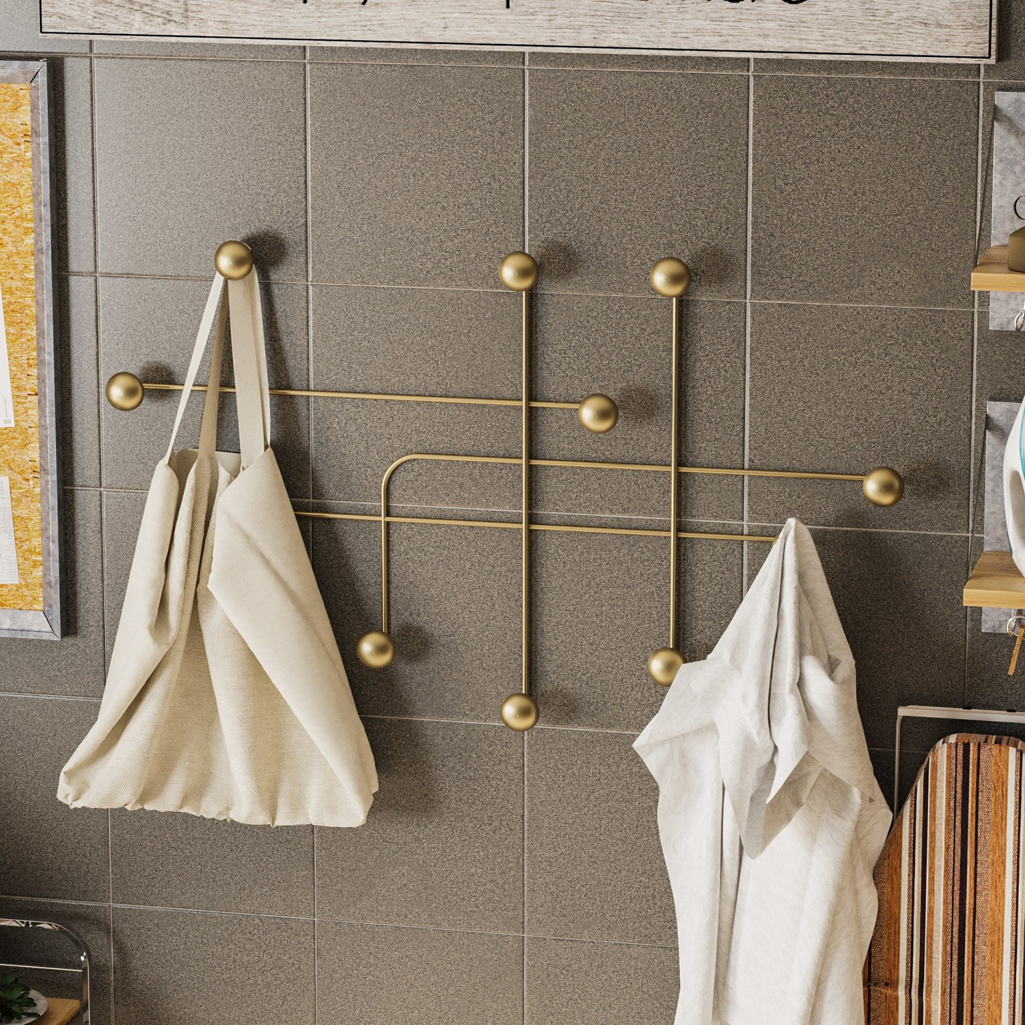 Skye Decor Handtuchhalter 100% METAL,Size: 107 x 64 x 10 cm T1134