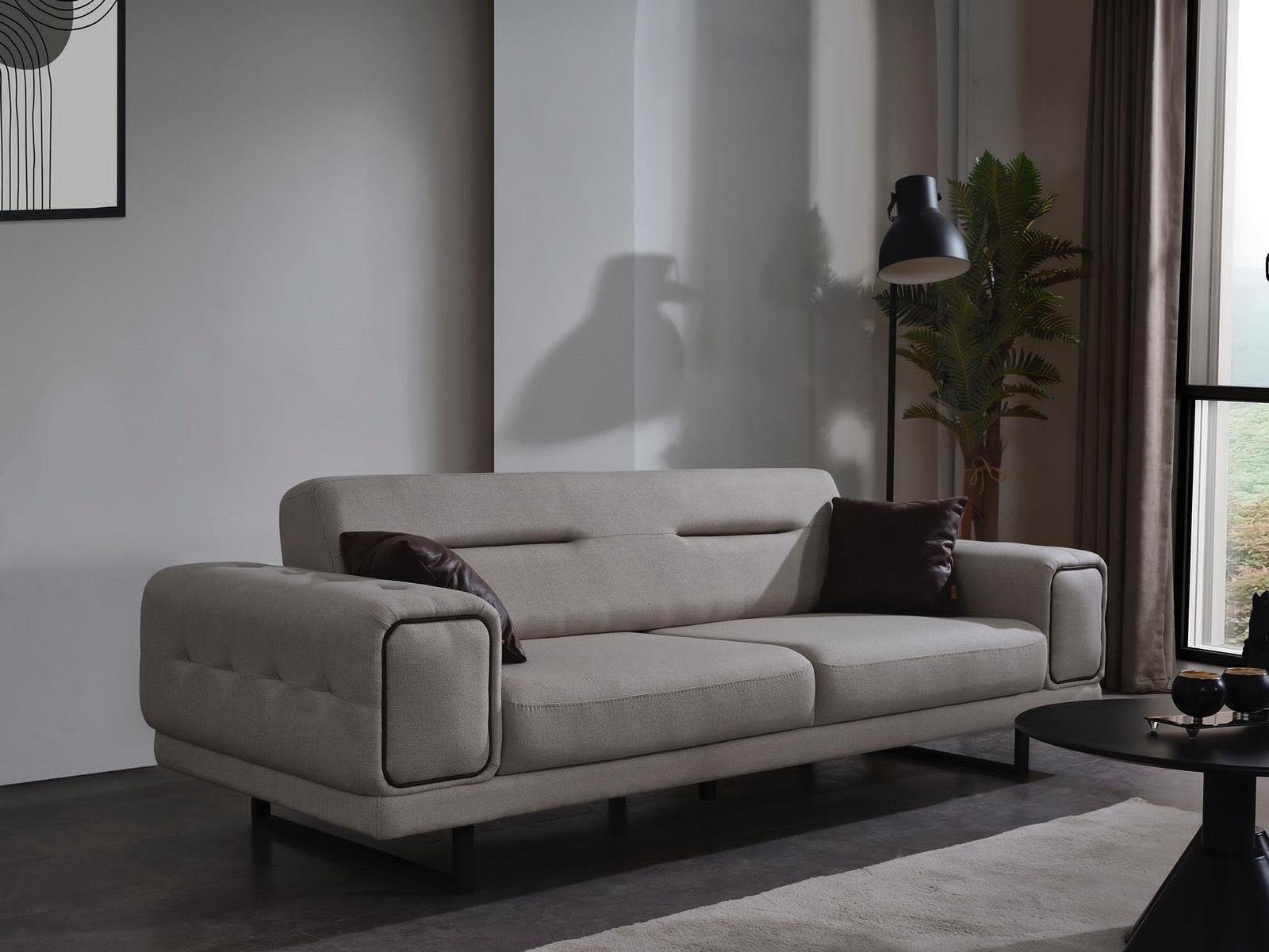 2x Sofa Luxus Europa Sessel, Wohnzimmer Made Komplett Sofa, Sofas (3-St., in Dreisitzer Wohnzimmer-Set Modern JVmoebel 2x Sessel),