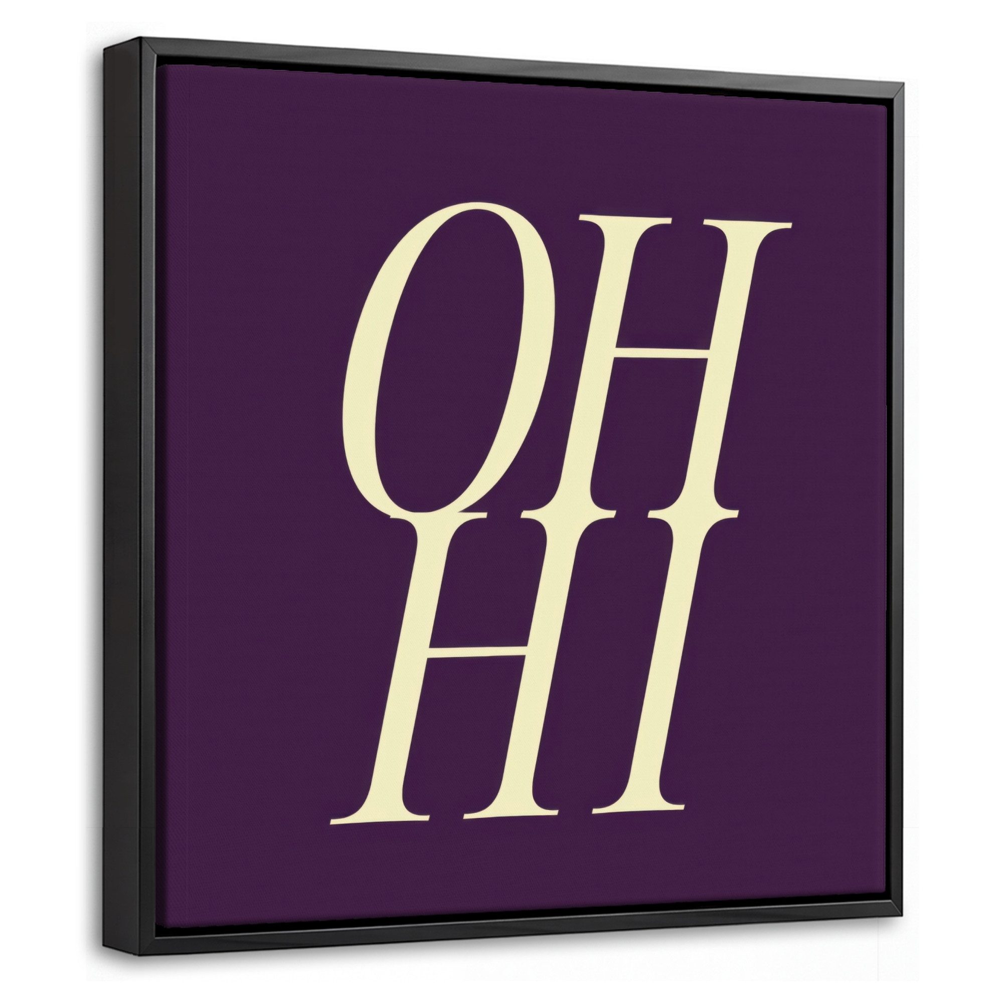OneMillionCanvasses® Leinwandbild mit Rahmen - Oh hi - Lila - Minimalistisch, Fotodruck (1 St), Leinwand Bilder Klein, Wand Dekoration Aesthetic 20x20cm