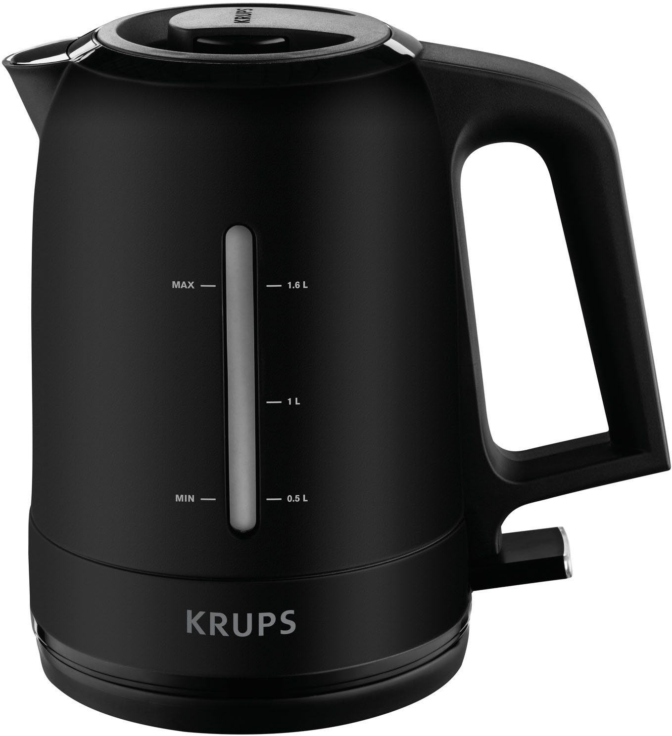 Krups Wasserkocher BW2448 Pro Aroma, 1,6 l, 2400 W, Beleuchteter Ein-/ Ausschalter, Schwarz