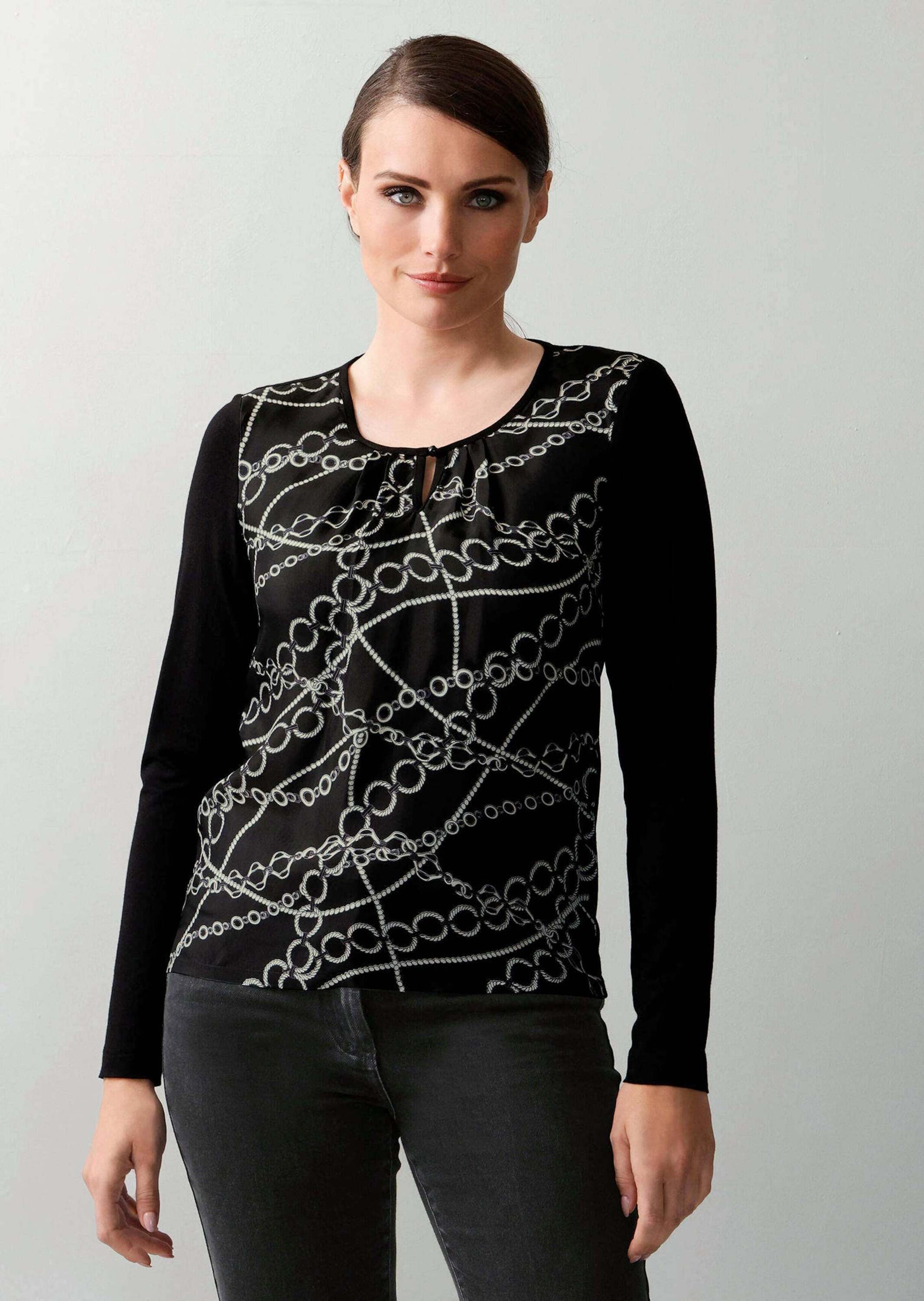 Shirtbluse Blusenshirt mit Kettendruck