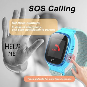 PTHTECHUS GPS-Positionierung für Kinder Smartwatch (1,37 Zoll), mit Digitalkamera Kinderuhr Support Spiel Anruf Wecker SOS Sprach Chat